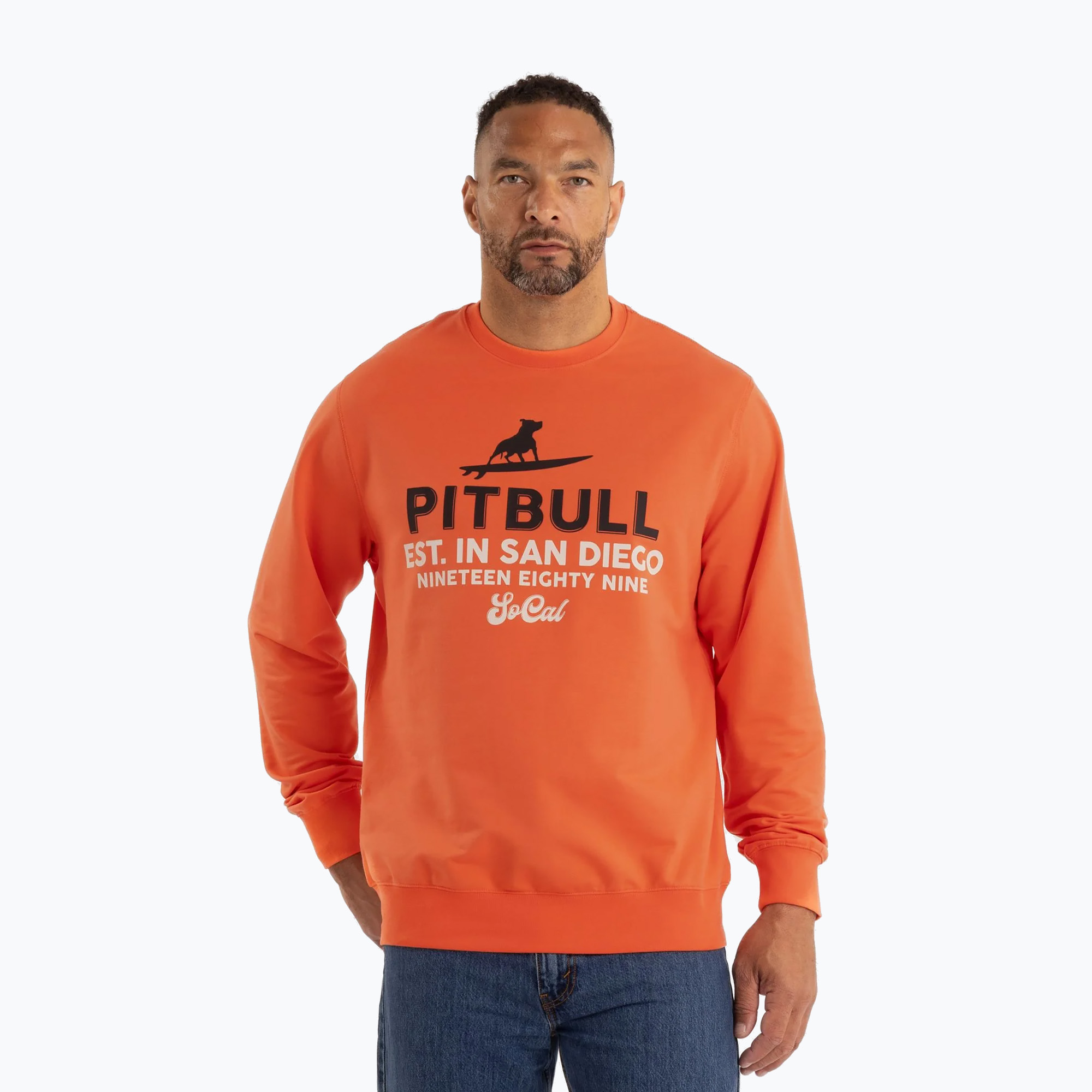 Bluza męska Pitbull Surfing Dog Crewneck Sweatshirt bright salmon 