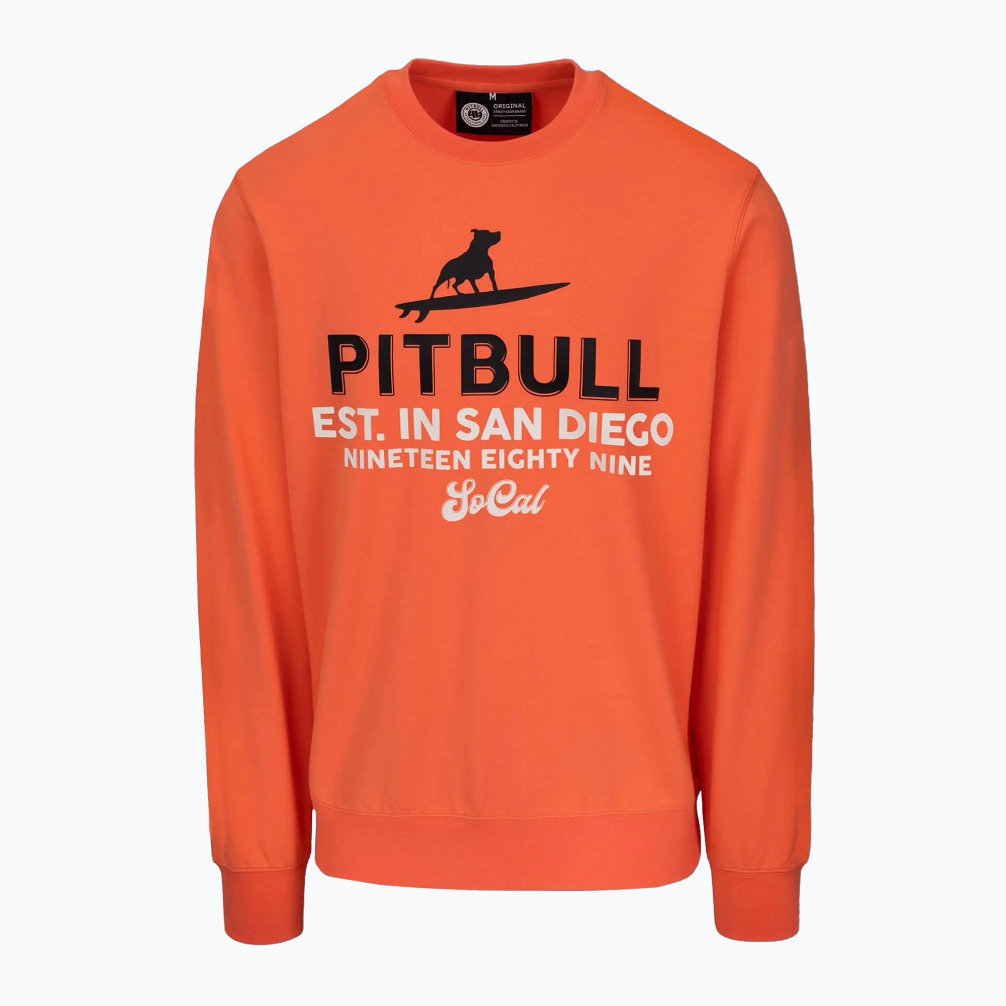 Bluza męska Pitbull Surfing Dog Crewneck Sweatshirt bright salmon | WYSYŁKA W 24H | 30 DNI NA ZWROT