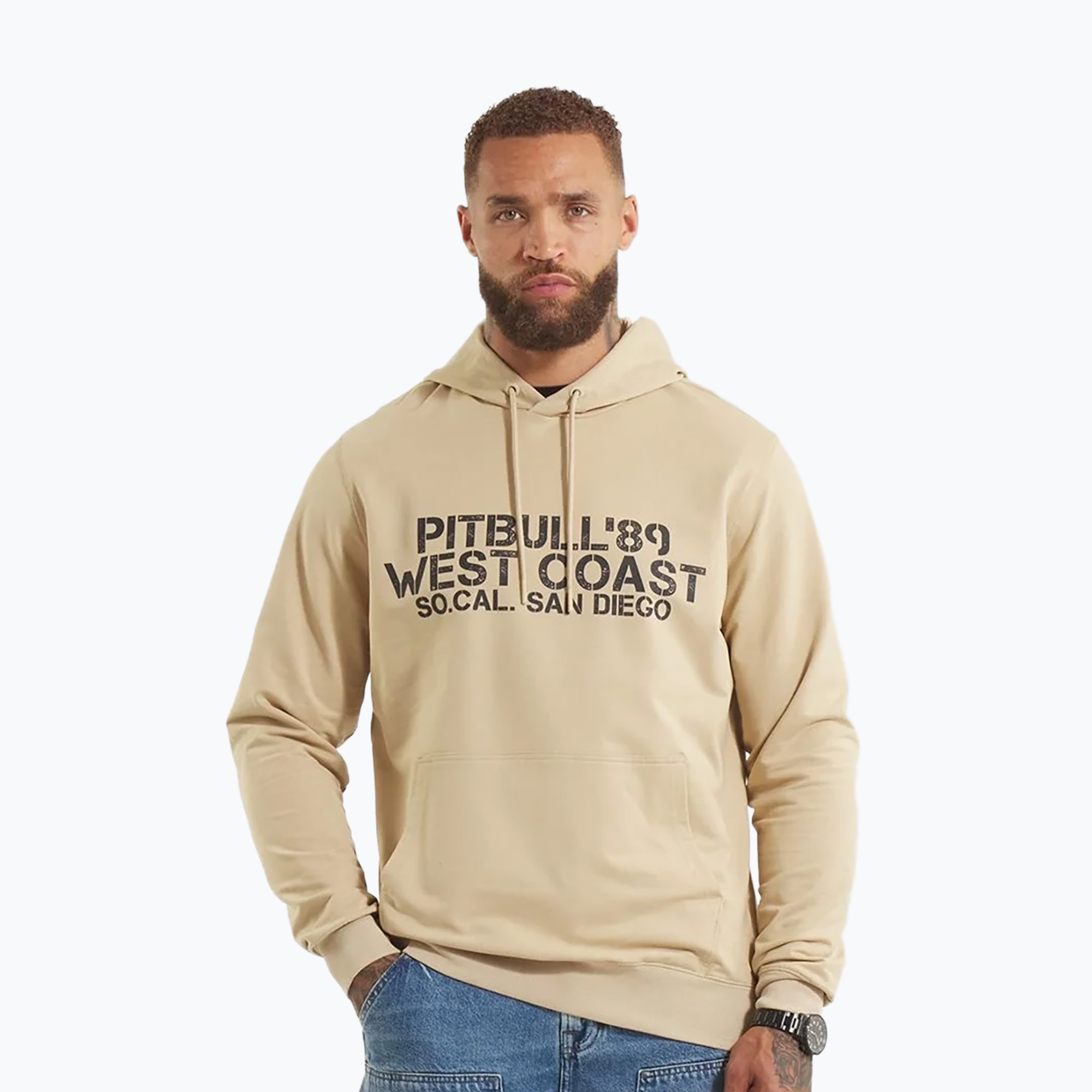 Bluza męska Pitbull Driving Hooded Sweatshirt pale sand 