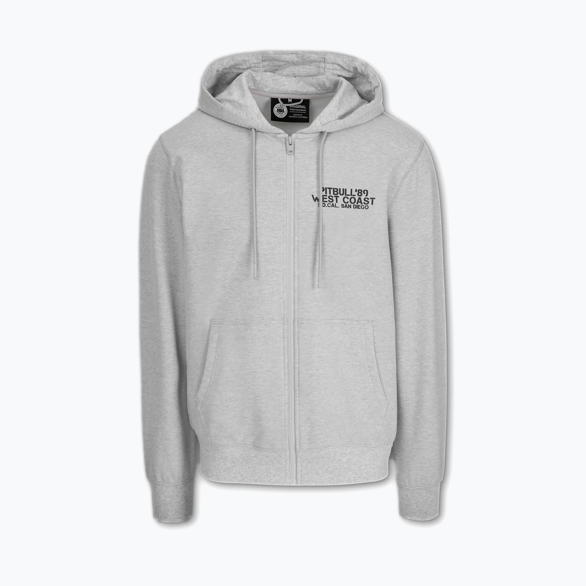 Bluza męska Pitbull Driving Hooded Zip Sweatshirt grey/melange | WYSYŁKA W 24H | 30 DNI NA ZWROT