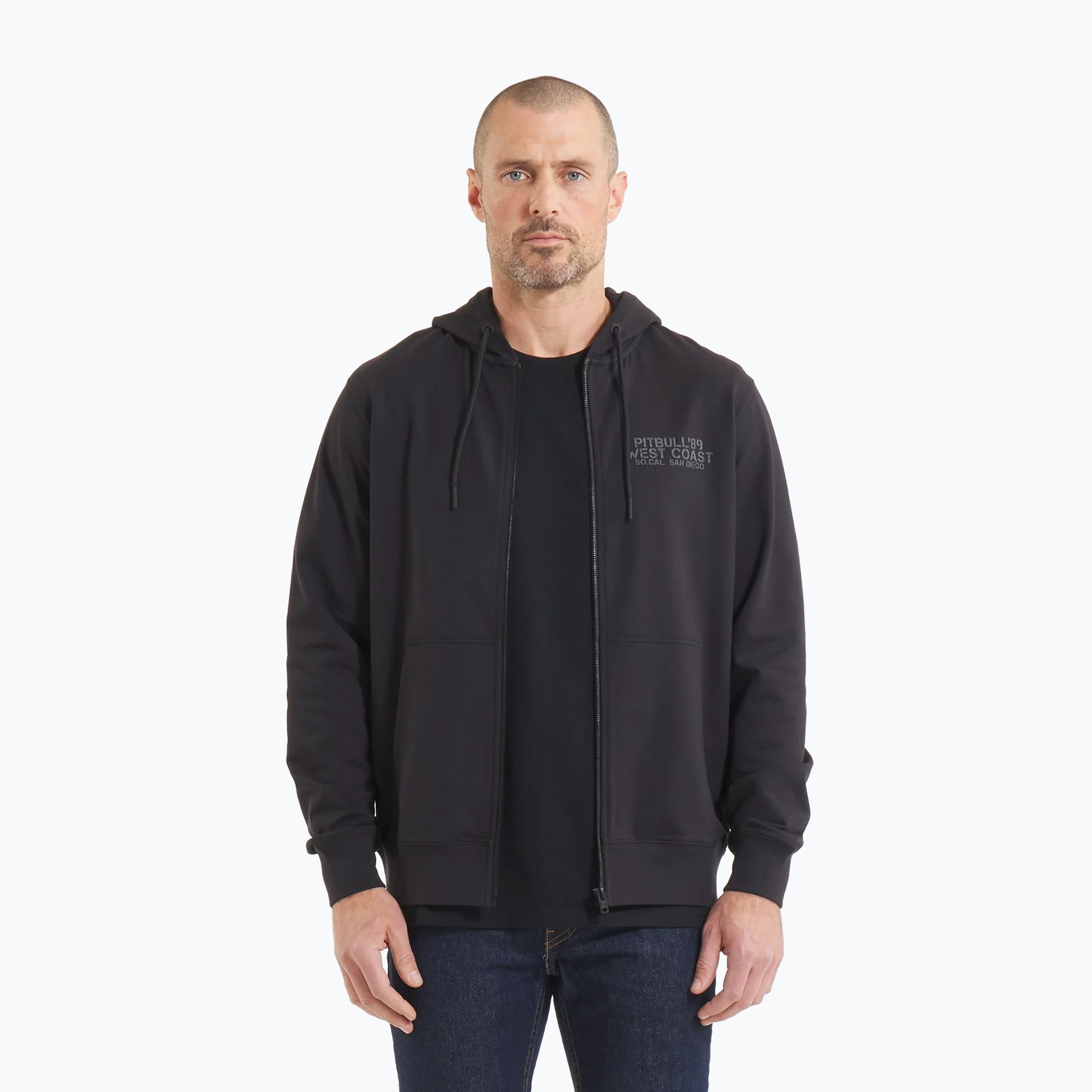 Bluza męska Pitbull Driving Hooded Zip Sweatshirt black 