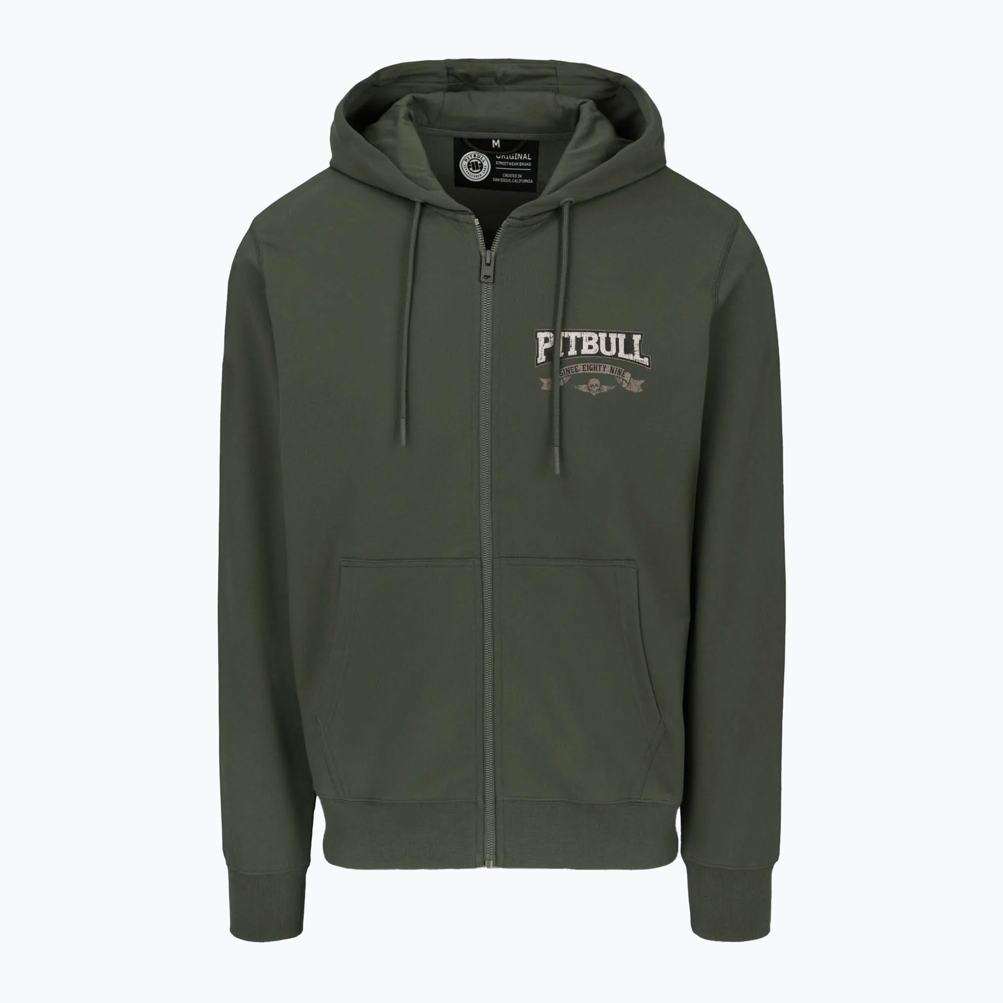 Bluza męska Pitbull Troublemaker Hooded Zip Sweatshirt old green | WYSYŁKA W 24H | 30 DNI NA ZWROT