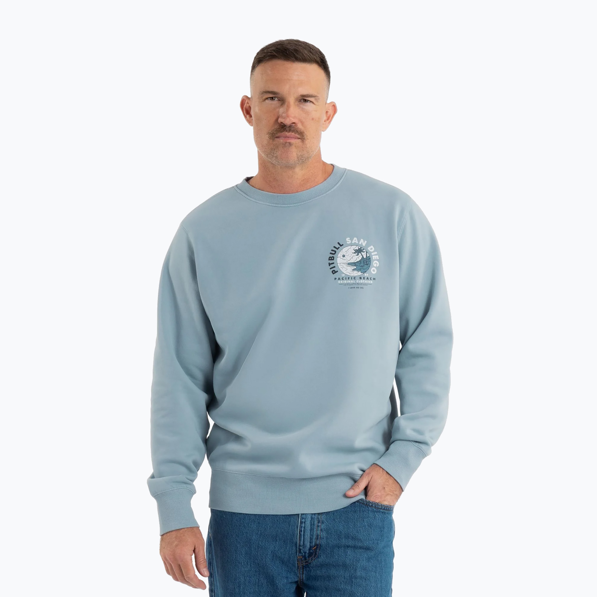 Bluza męska Pitbull Planet Surf Crewneck Sweatshirt light blue 