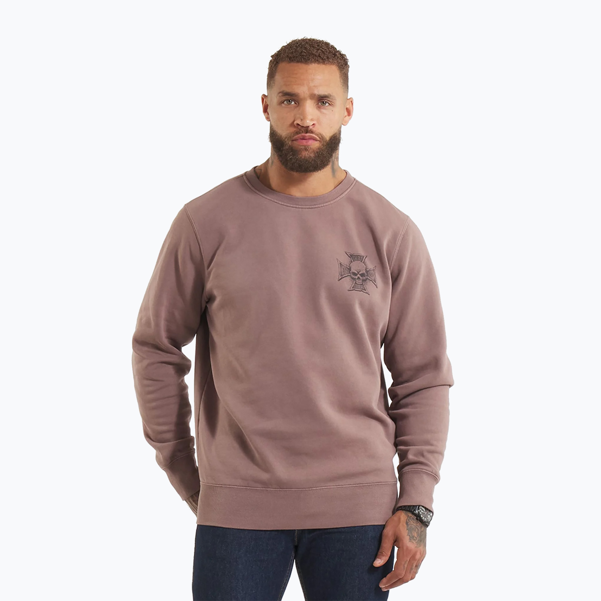 Bluza męska Pitbull Bite Me Crewneck Sweatshirt washed burgundy | WYSYŁKA W 24H | 30 DNI NA ZWROT