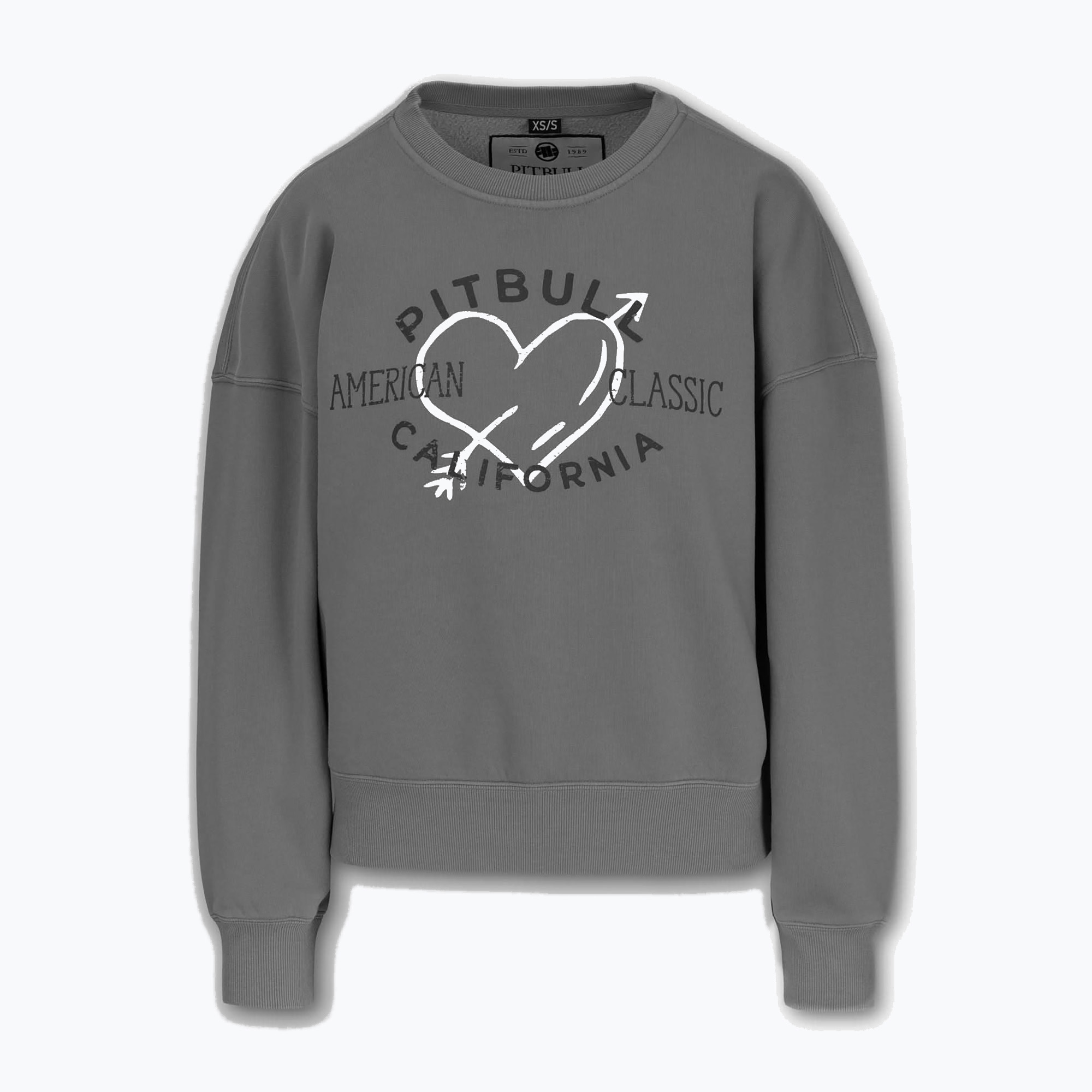 Bluza damska Pitbull Manzanita Heart Crewneck Sweatshirt washed grey | WYSYŁKA W 24H | 30 DNI NA ZWROT