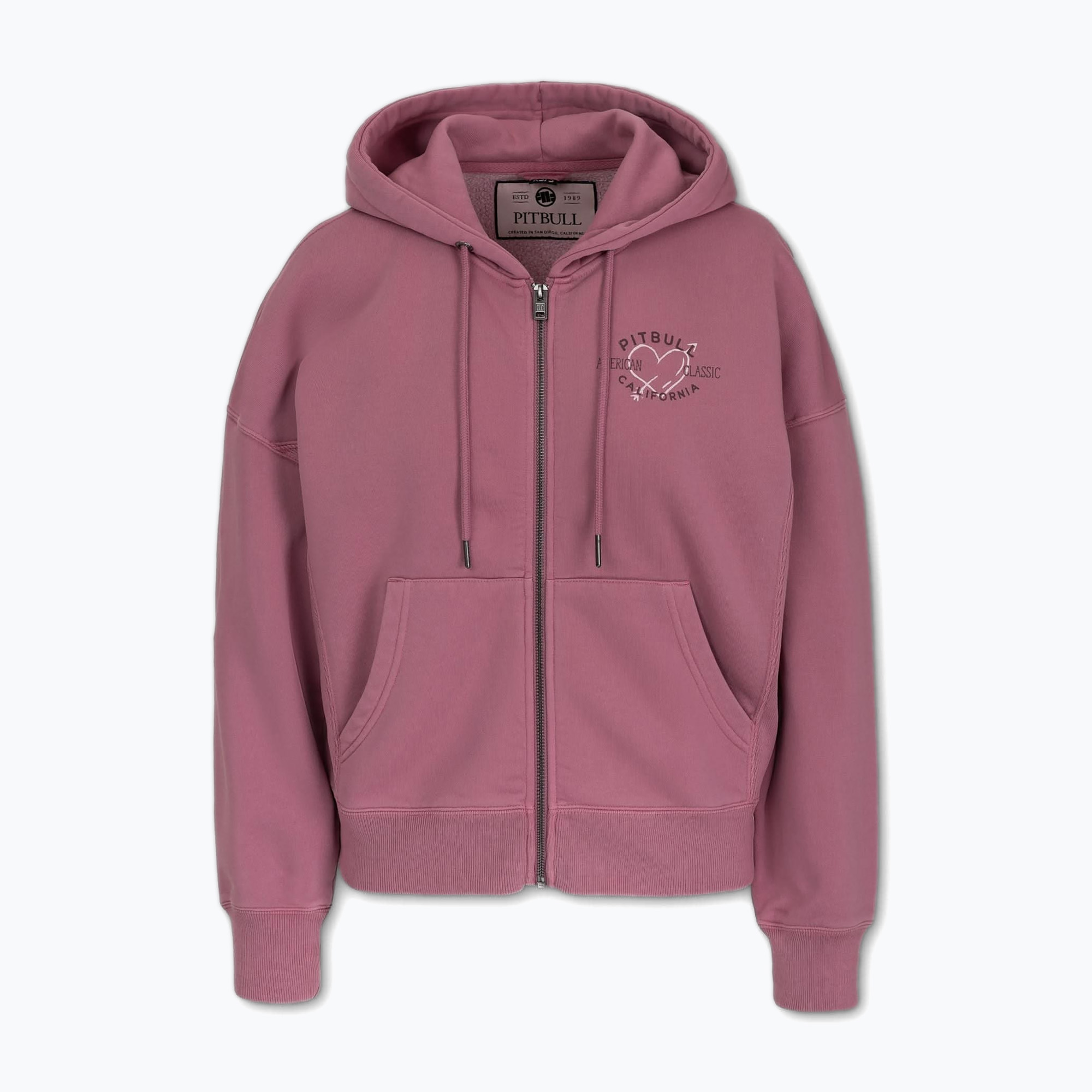 Bluza damska Pitbull Manzanita Heart Hooded Zip Sweatshirt pink | WYSYŁKA W 24H | 30 DNI NA ZWROT