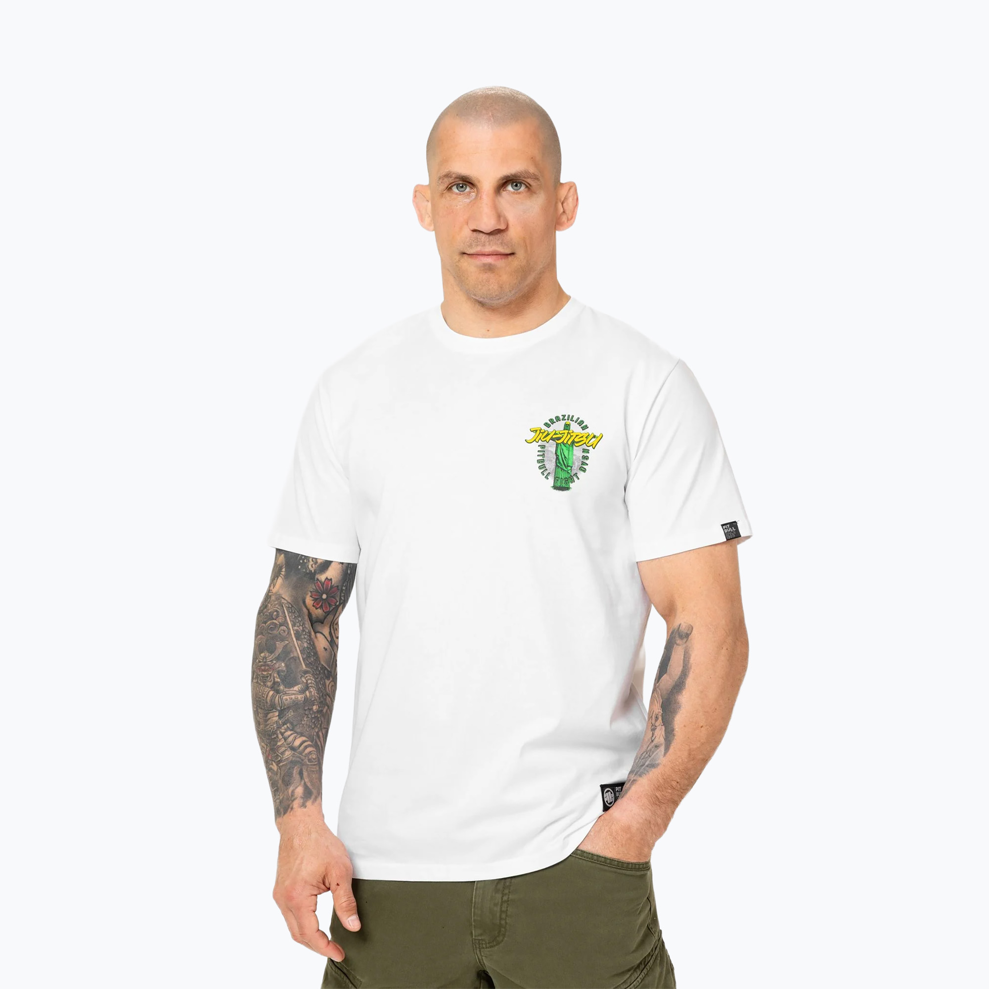 Koszulka męska Pitbull BJJ FIGHT DVSN white 