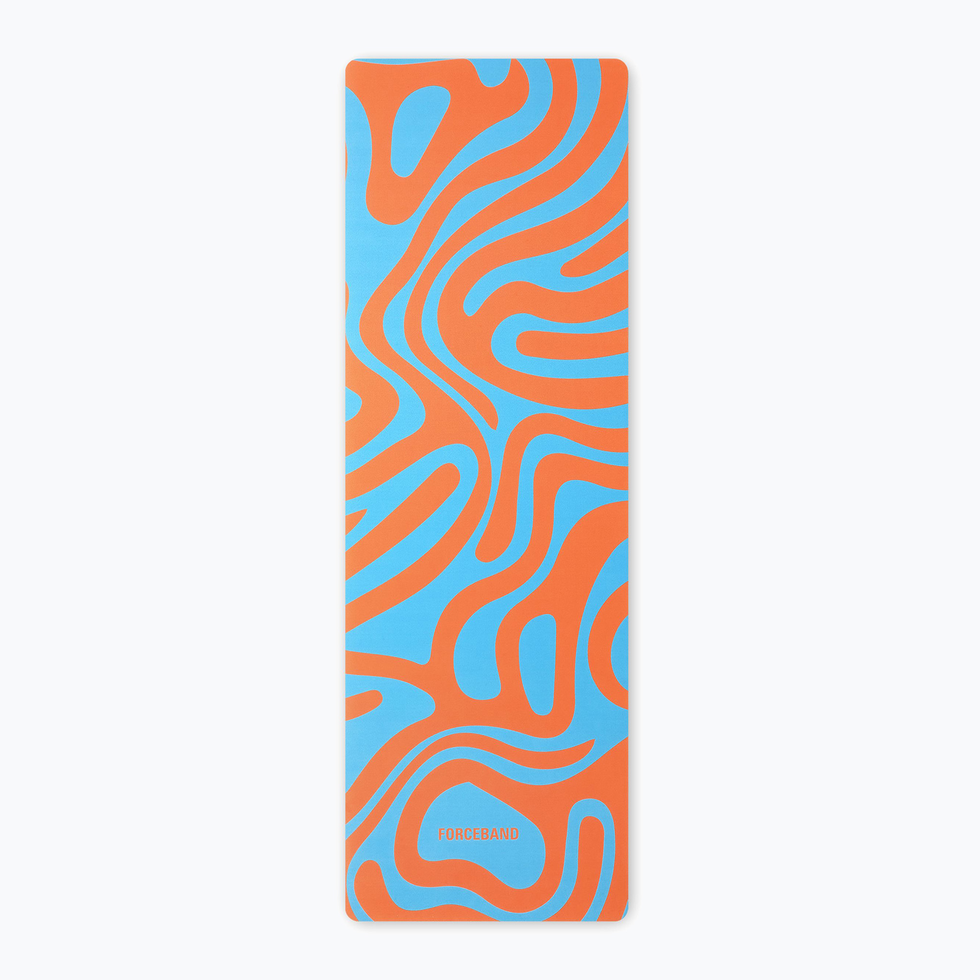 Mata do jogi/fitness FORCEBAND Abstract Orange 4 mm orange/blue 