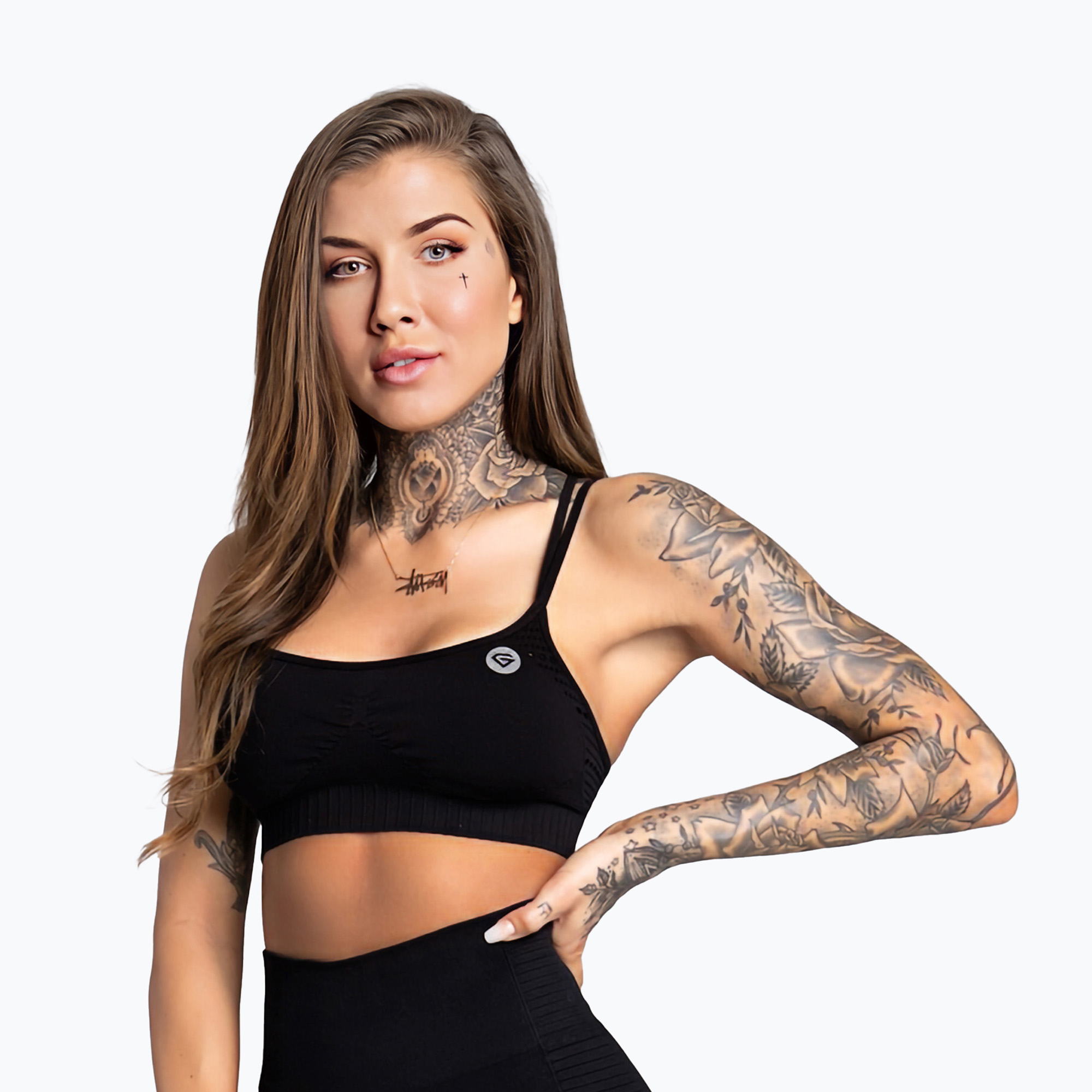 Biustonosz treningowy Gym Glamour bezszwowy black | WYSYŁKA W 24H | 30 DNI NA ZWROT