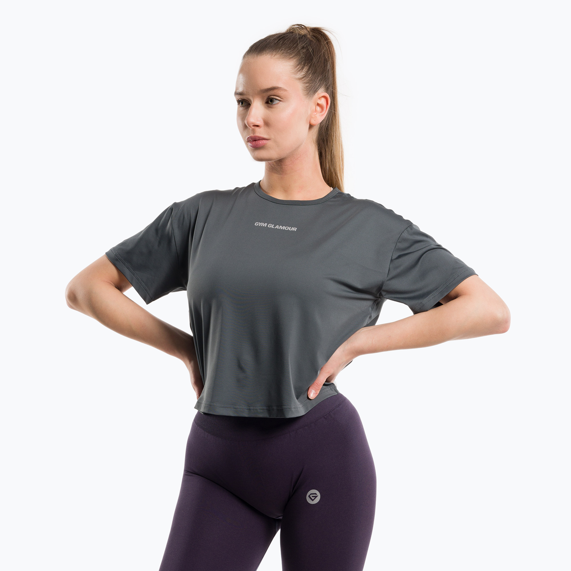 Koszulka treningowa damska Gym Glamour Sport grey | WYSYŁKA W 24H | 30 DNI NA ZWROT