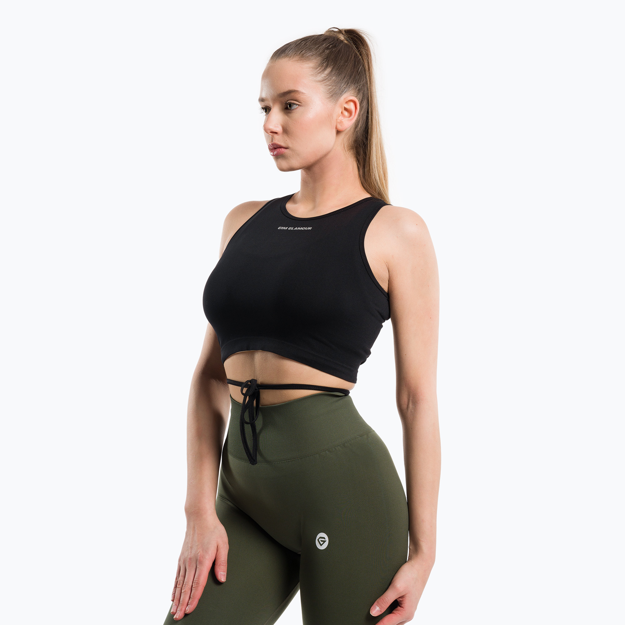 Top treningowy damski Gym Glamour Wiązany black | WYSYŁKA W 24H | 30 DNI NA ZWROT