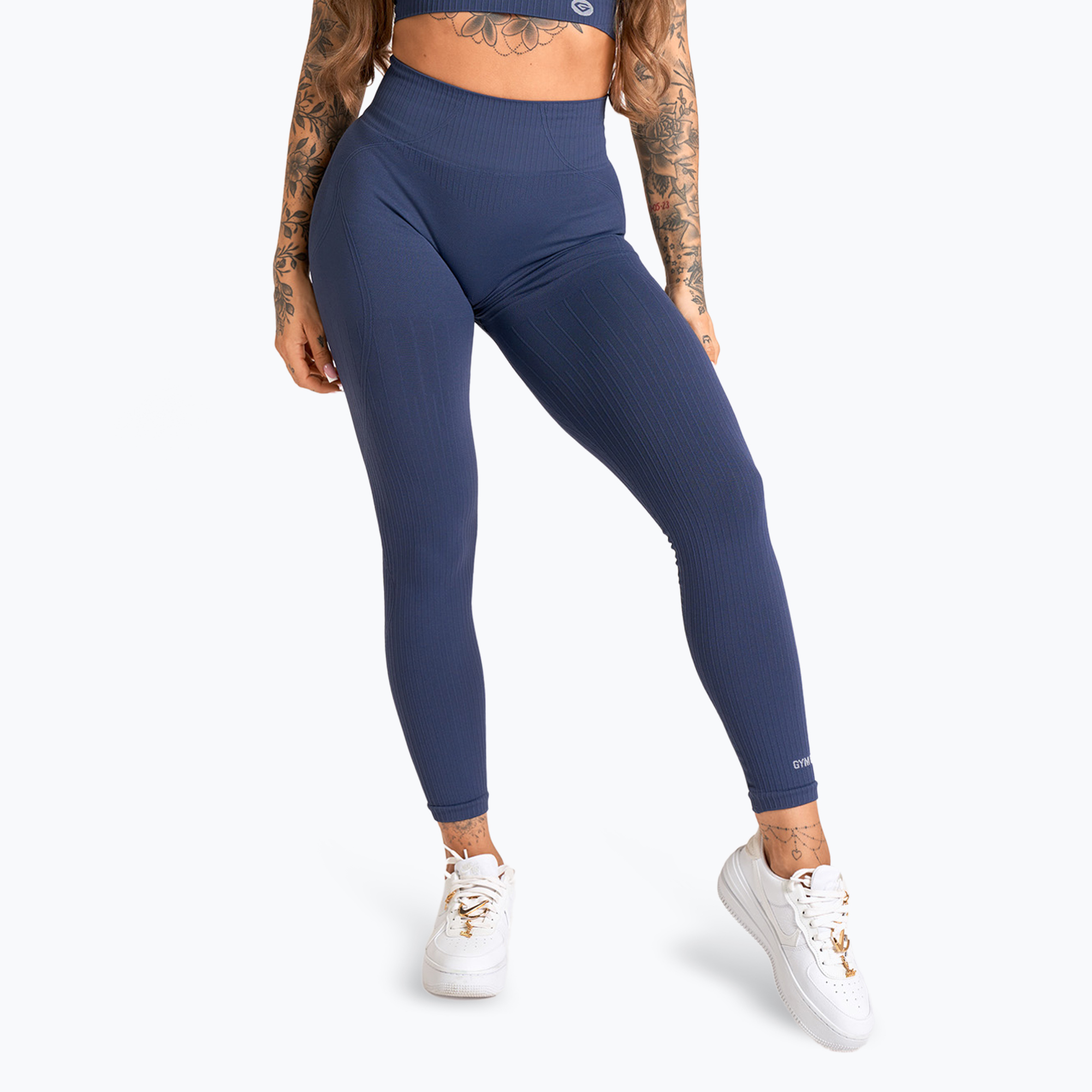 Legginsy damskie Gym Glamour Push Up 2.0 denim | WYSYŁKA W 24H | 30 DNI NA ZWROT