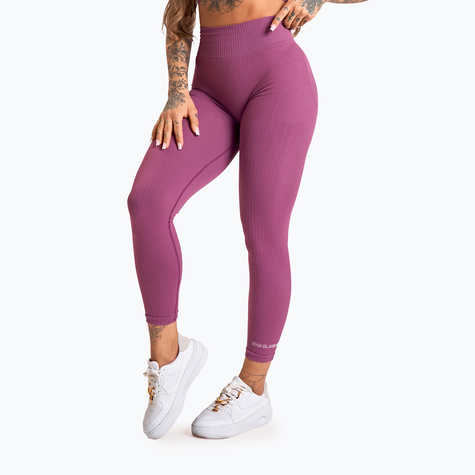 Legginsy treningowe damskie Gym Glamour Push Up 2.0 merry berry | WYSYŁKA W 24H | 30 DNI NA ZWROT