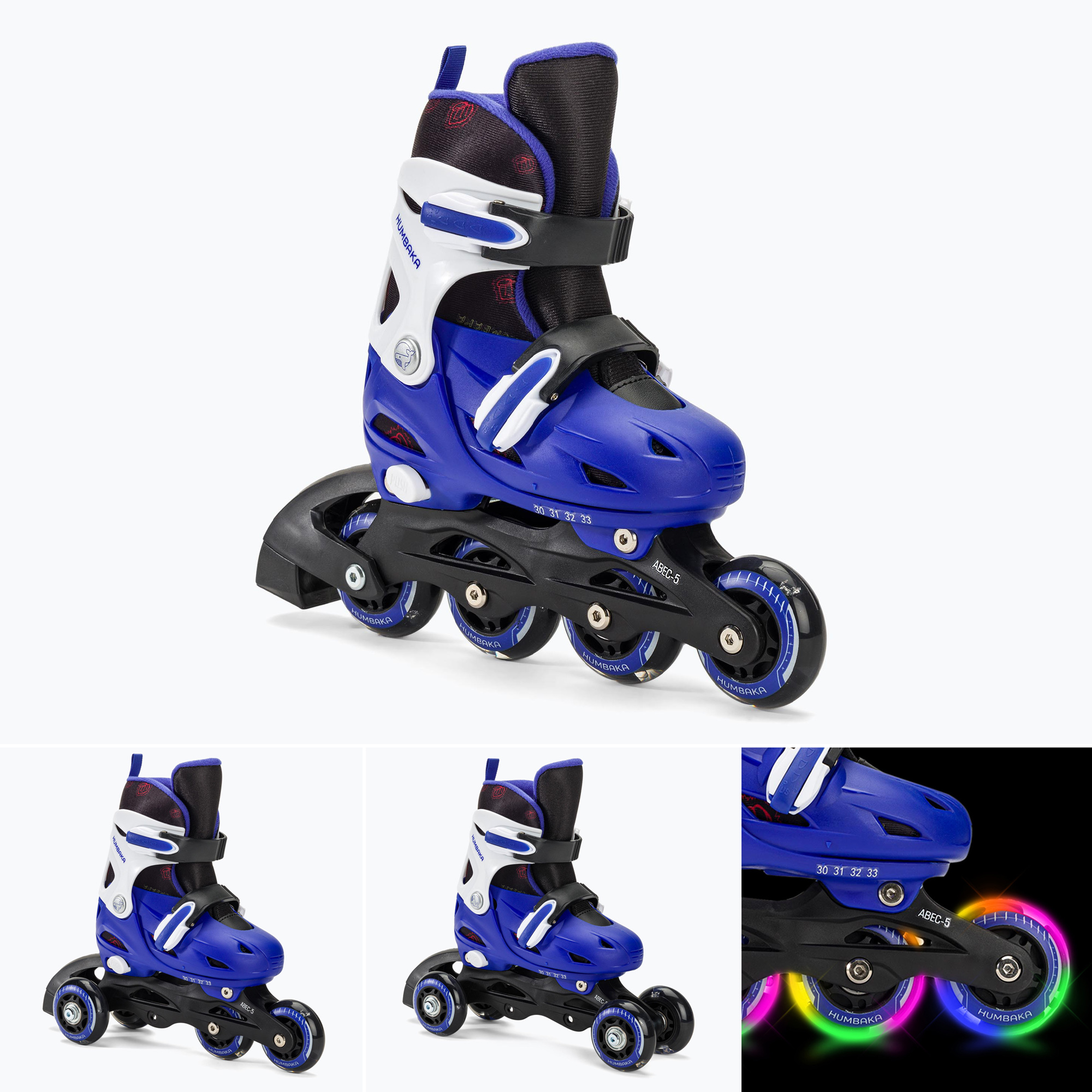 Rolki dziecięce HUMBAKA Starjet LED 3w1 niebieski 