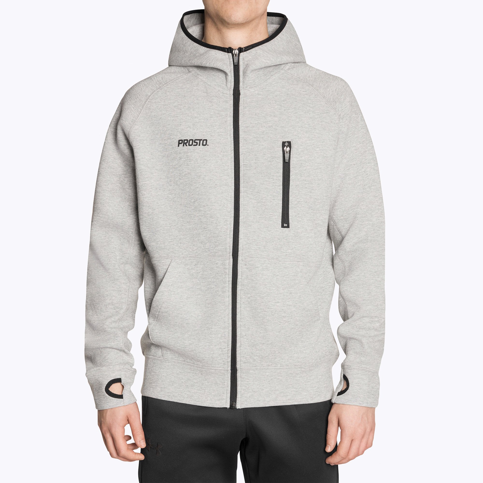 Bluza męska PROSTO Tech Zip Zip Hoodie Speedy gray | WYSYŁKA W 24H | 30 DNI NA ZWROT