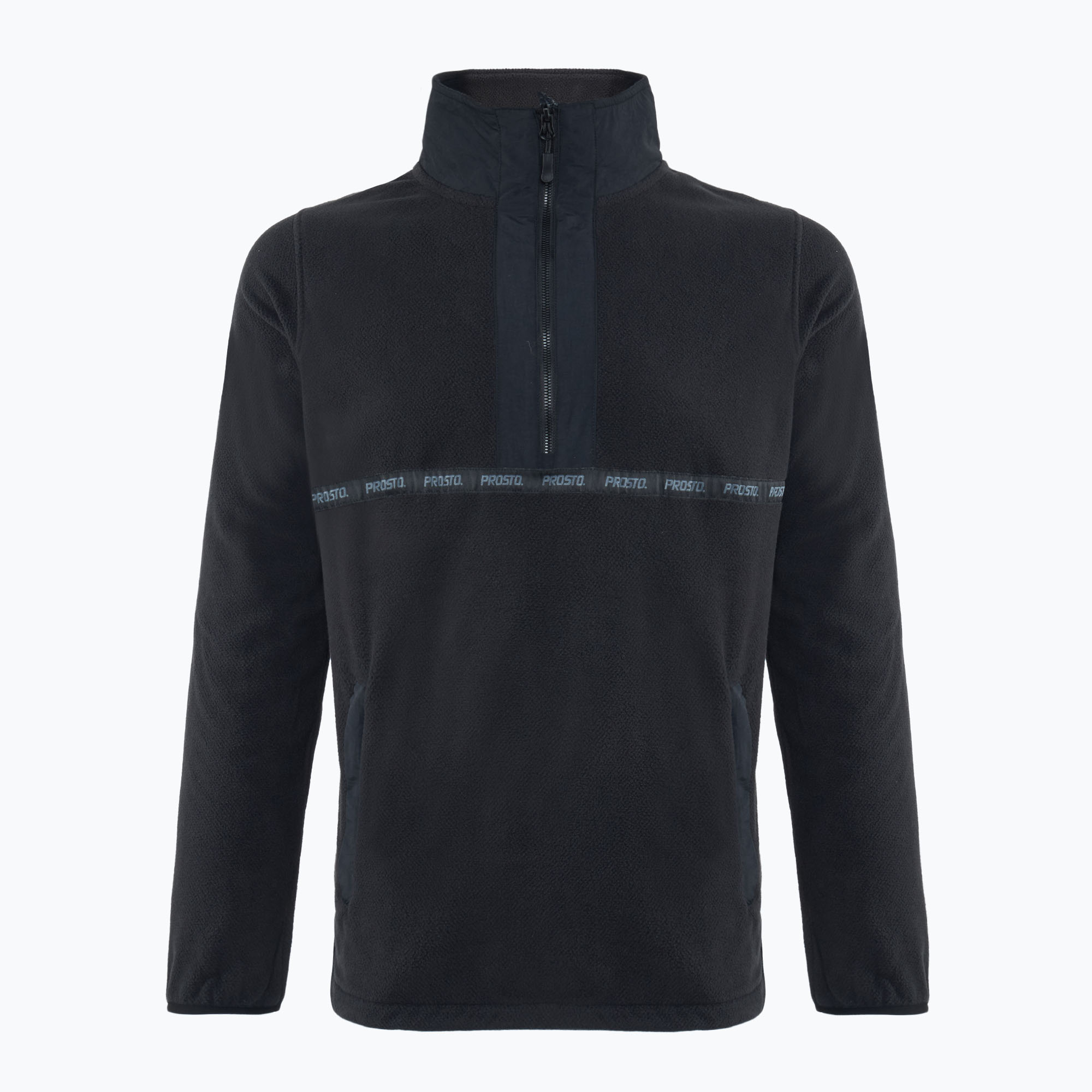 Bluza męska PROSTO Half Zip Fleece Nero black | WYSYŁKA W 24H | 30 DNI NA ZWROT