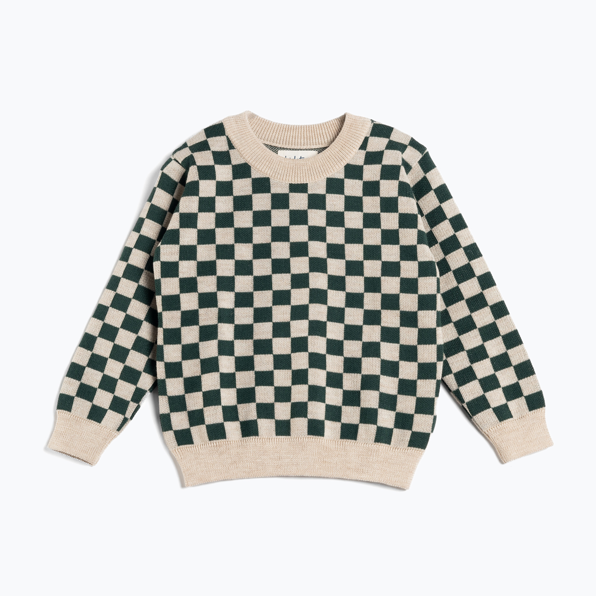 Sweter dziecięcy KID STORY Merino green chessboard | WYSYŁKA W 24H | 30 DNI NA ZWROT