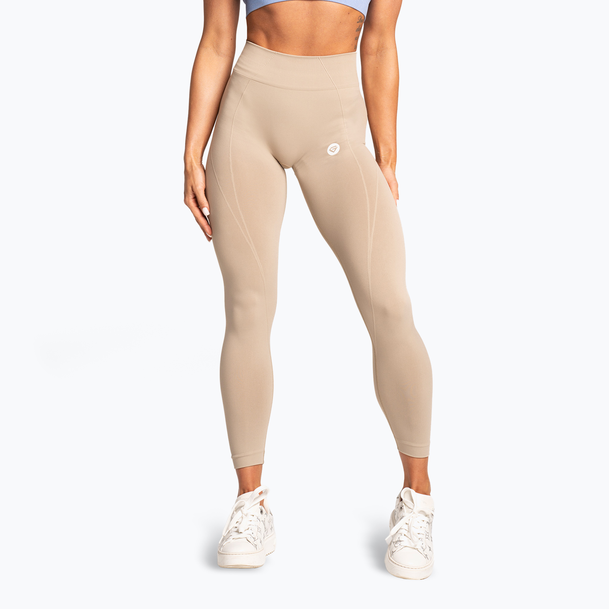 Legginsy damskie Gym Glamour Basic Scrunch beige | WYSYŁKA W 24H | 30 DNI NA ZWROT