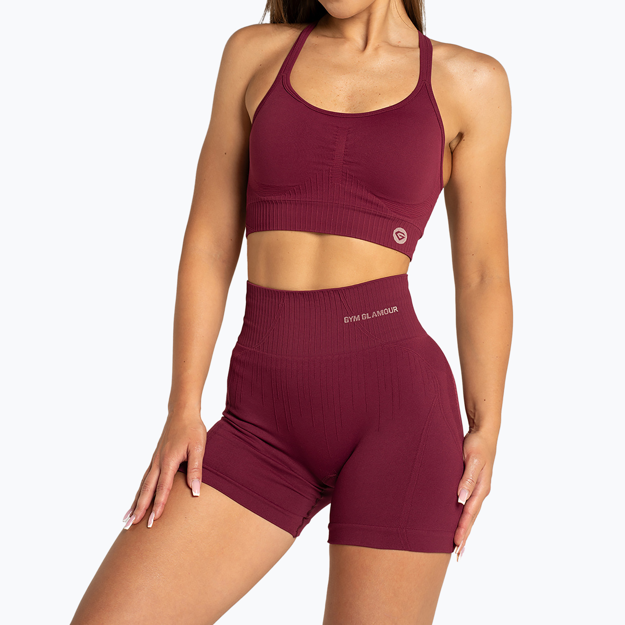 Spodenki treningowe damskie Gym Glamour Push Up 2.0 merlot | WYSYŁKA W 24H | 30 DNI NA ZWROT