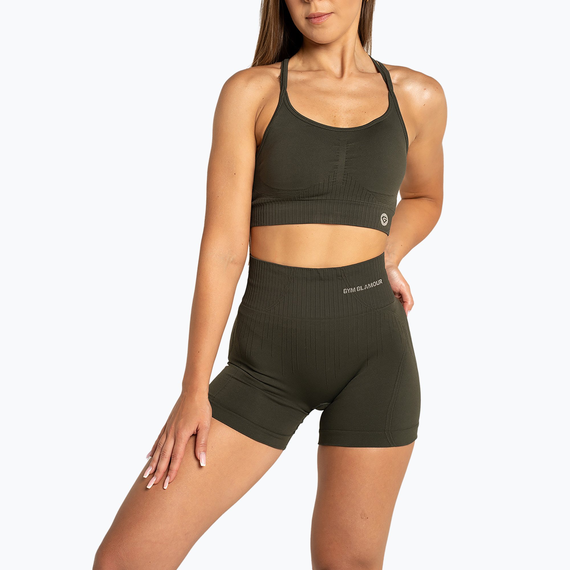 Spodenki treningowe damskie Gym Glamour Push Up 2.0 soldier | WYSYŁKA W 24H | 30 DNI NA ZWROT