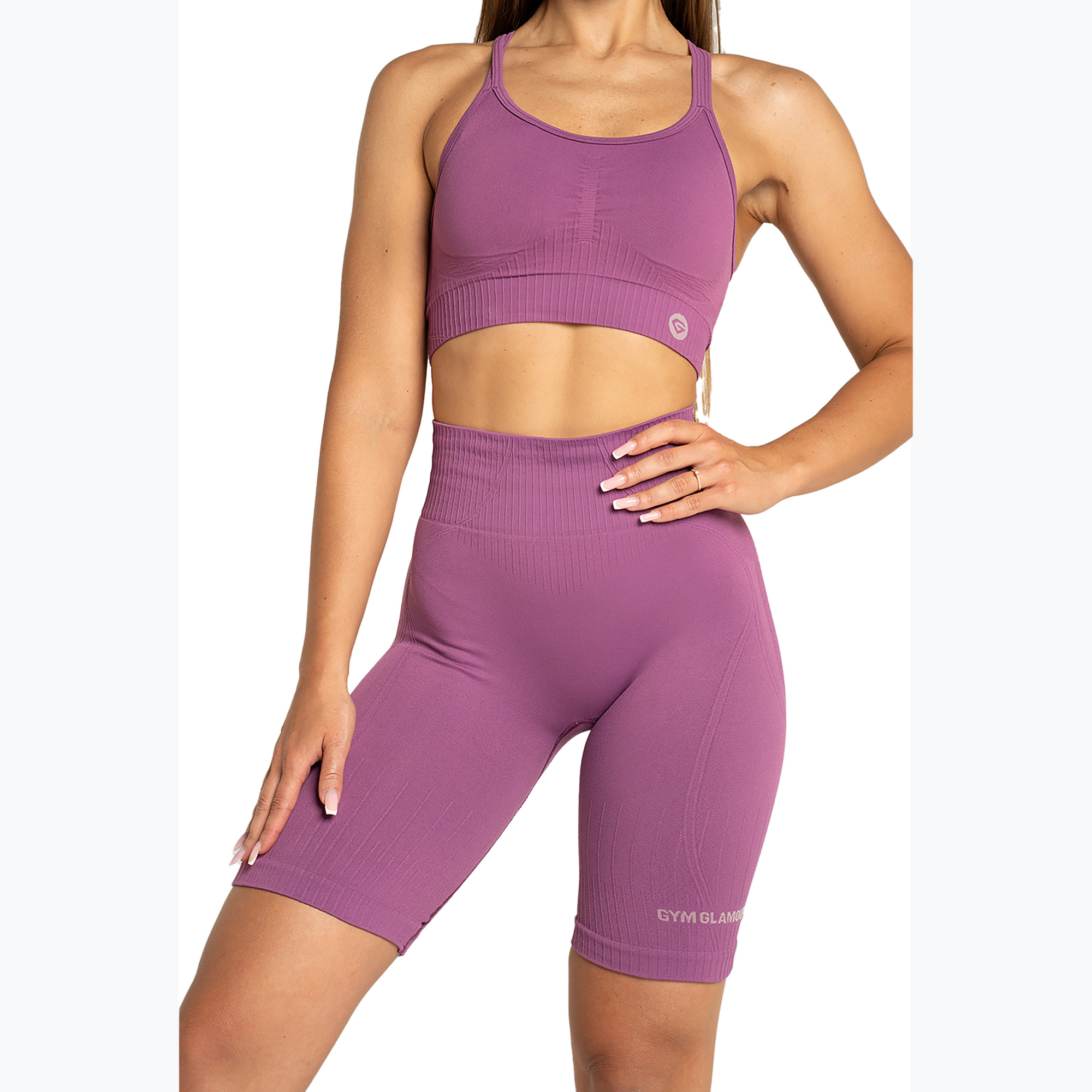 Spodenki bikery treningowe damskie Gym Glamour Push Up 2.0 merry berry | WYSYŁKA W 24H | 30 DNI NA ZWROT