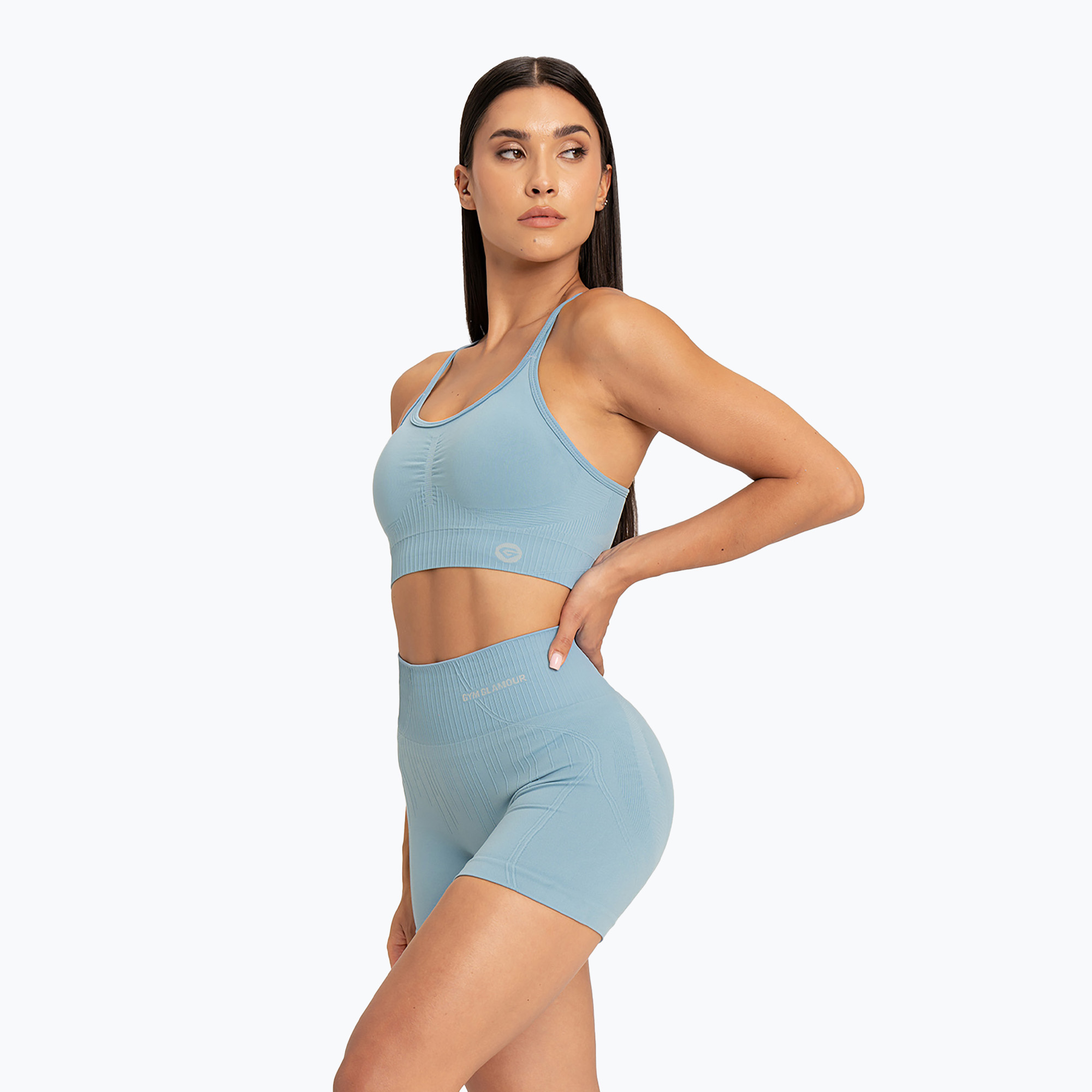 Spodenki treningowe damskie Gym Glamour Push Up 2.0 blue lagoon | WYSYŁKA W 24H | 30 DNI NA ZWROT