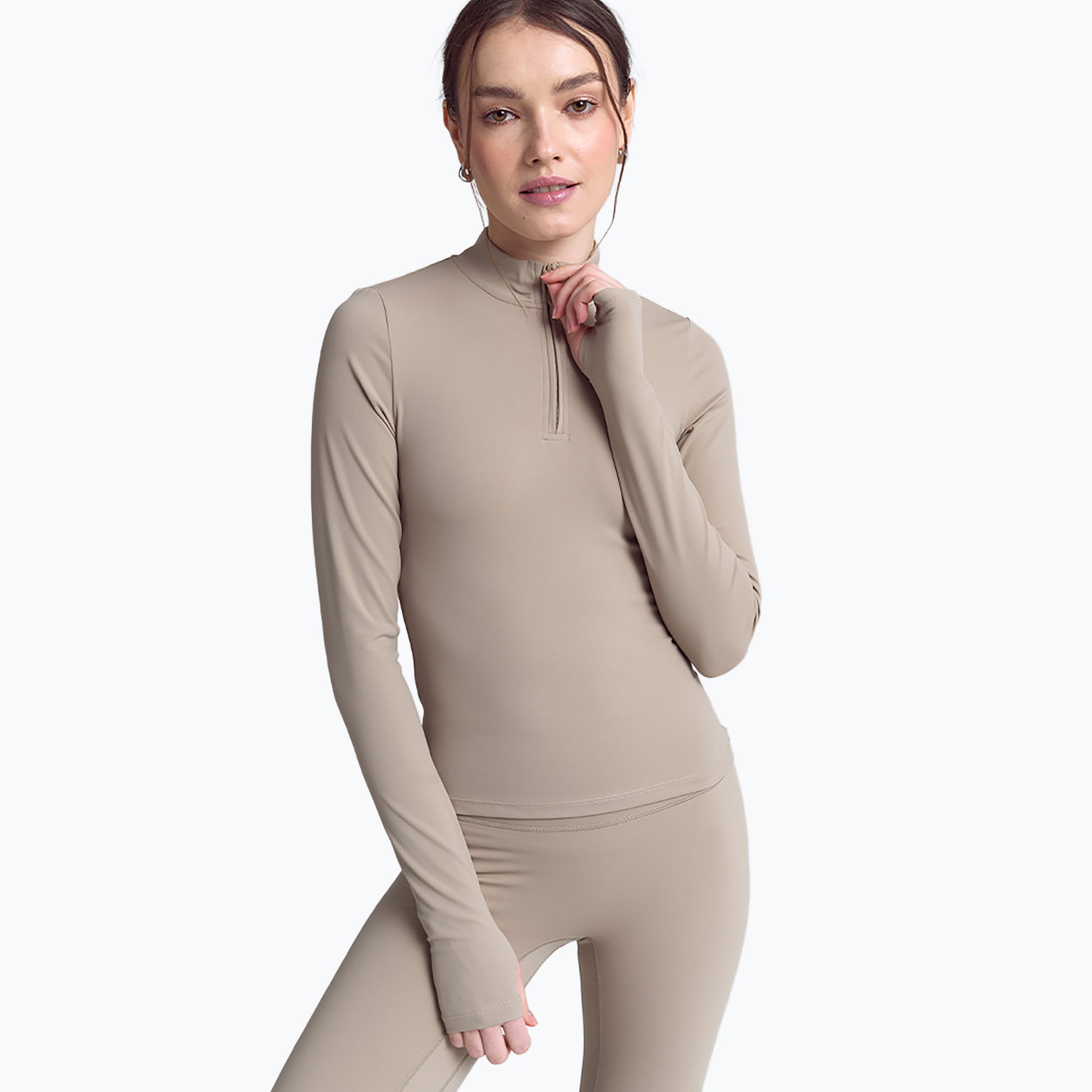 Longsleeve damski JOYINME Motion LS 1/4 Zip sage 