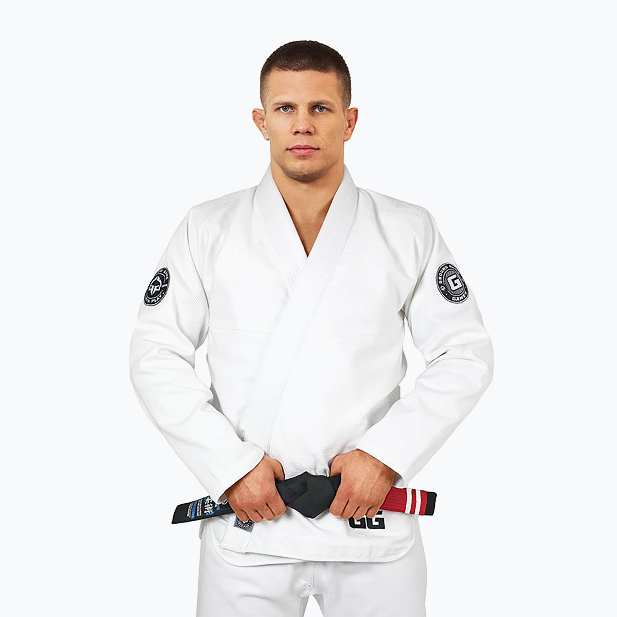 Zdjęcia - Ubrania do sportów walki Ground Game GI do brazylijskiego jiu-jitsu męskie  Gamer białe | WYSYŁKA W 
