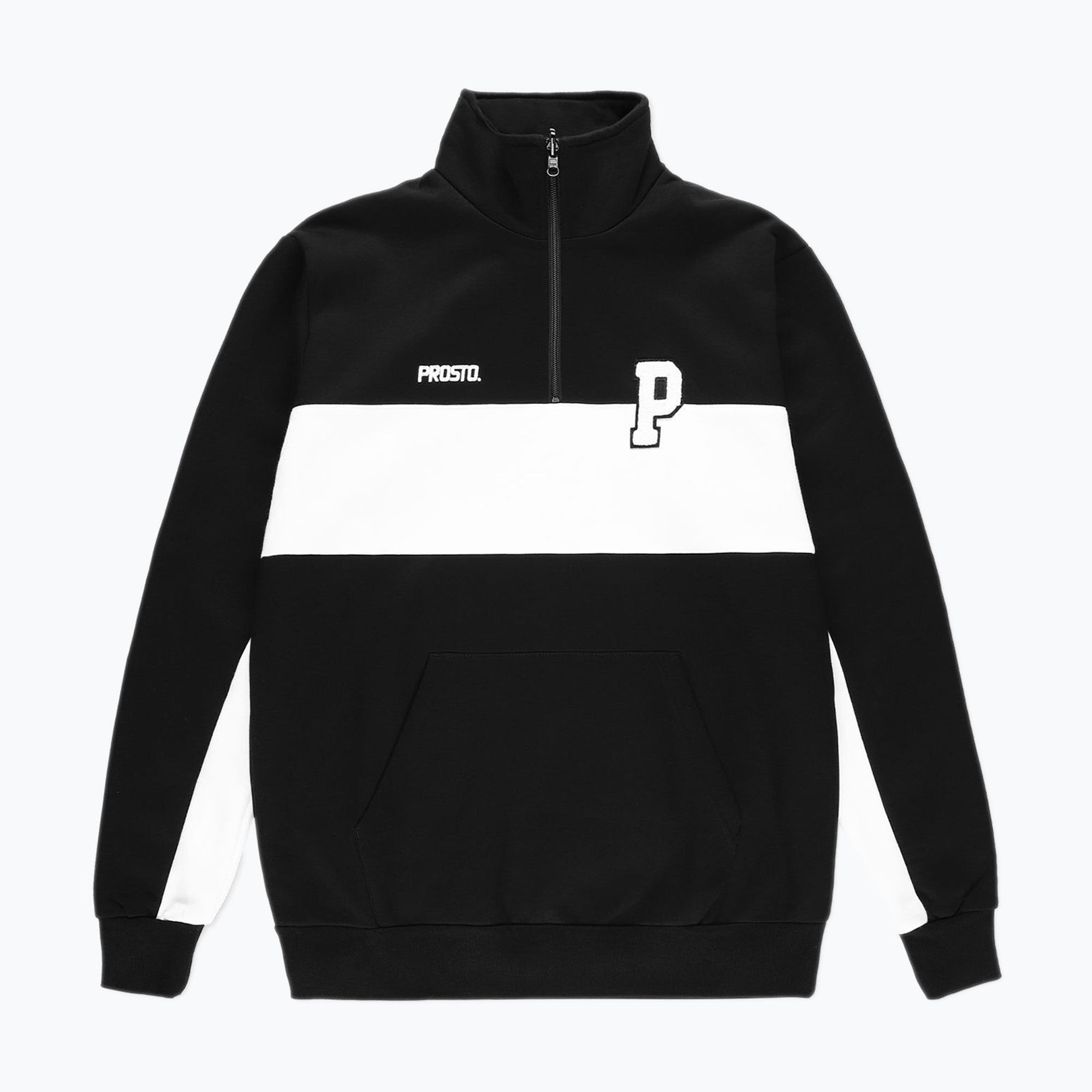Bluza męska PROSTO Half Zip Sweatshirt black | WYSYŁKA W 24H | 30 DNI NA ZWROT