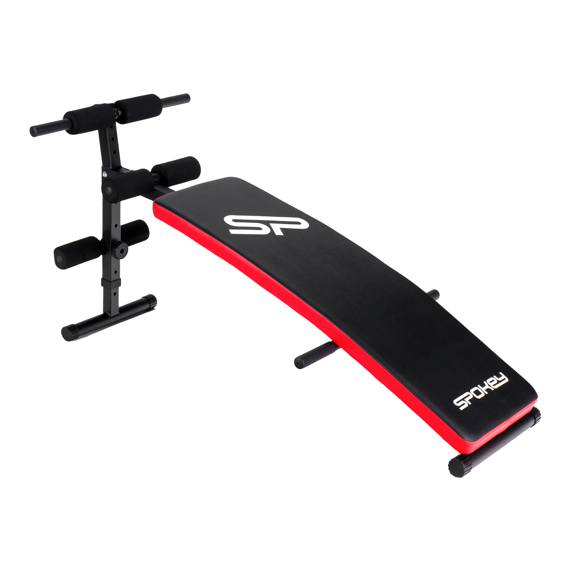 Ławka skośna Spokey Spartan + Hantle 2 x 1,5 kg czarna 84623 | WYSYŁKA W 24H | 30 DNI NA ZWROT