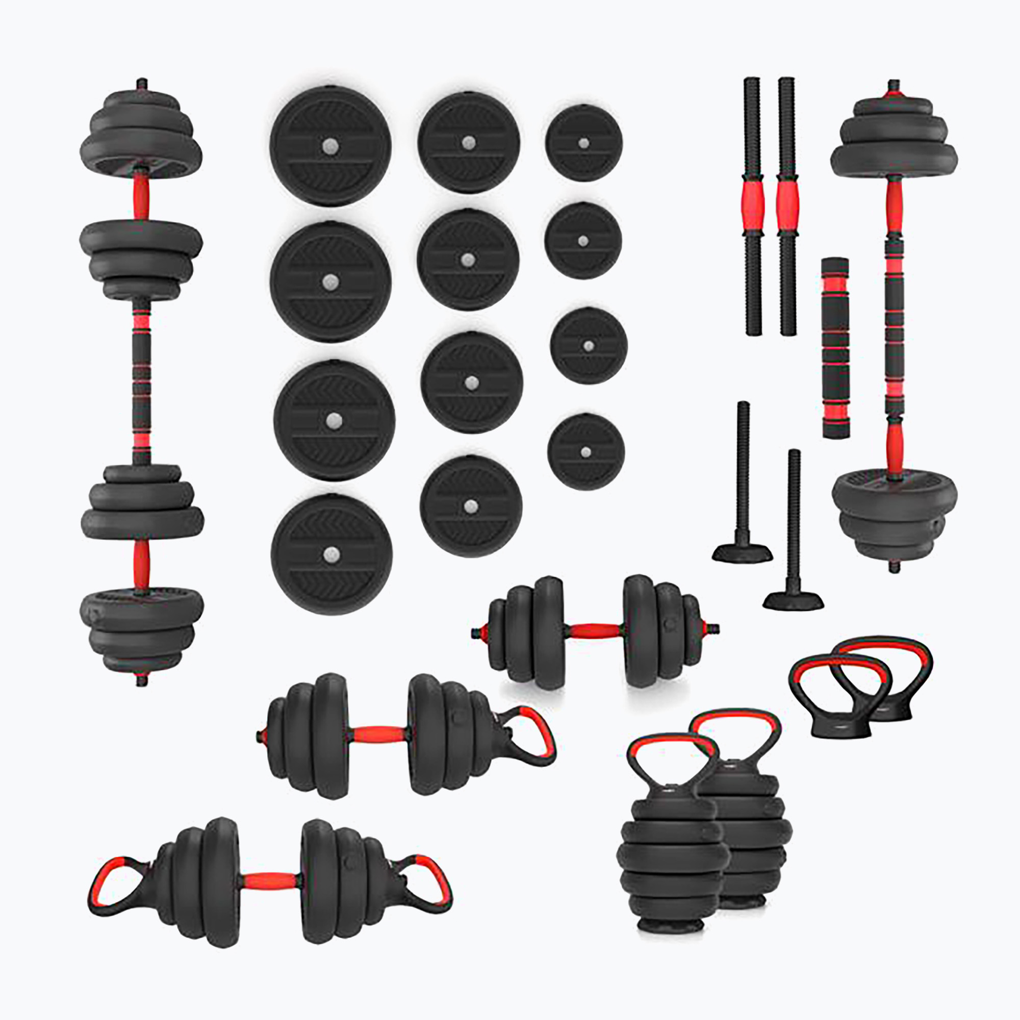 Zestaw ciężarów HMS SGN120 Pro Set 6W1 20 kg czarny/czerwony 