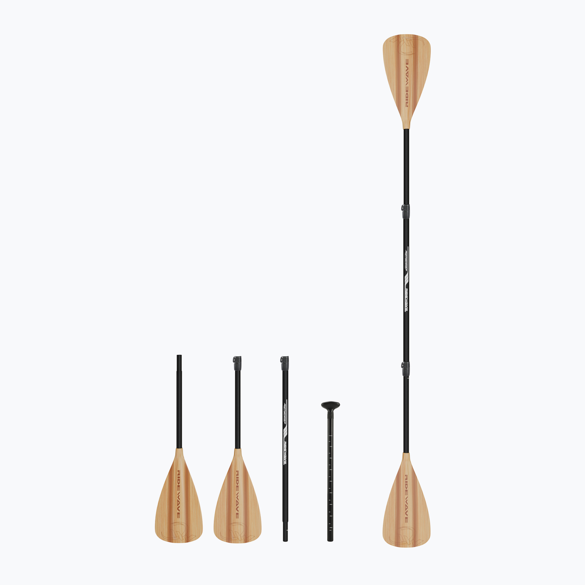Wiosło SUP/Kayak 4-częściowe RIDEWAVE Kun Bamboo Combo 