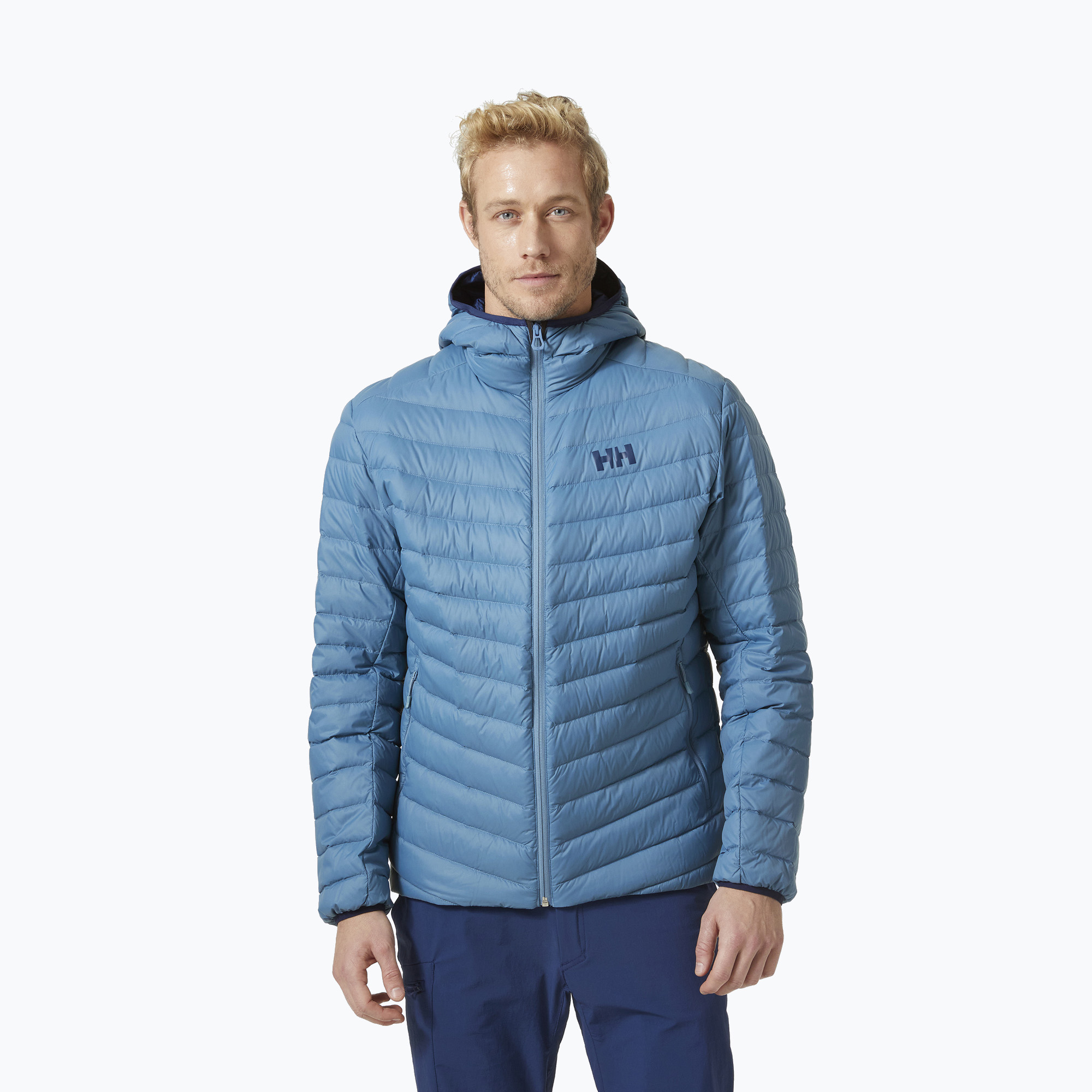 Kurtka puchowa męska Helly Hansen Verglas Hooded Down Insulator blue fog | WYSYŁKA W 24H | 30 DNI NA ZWROT