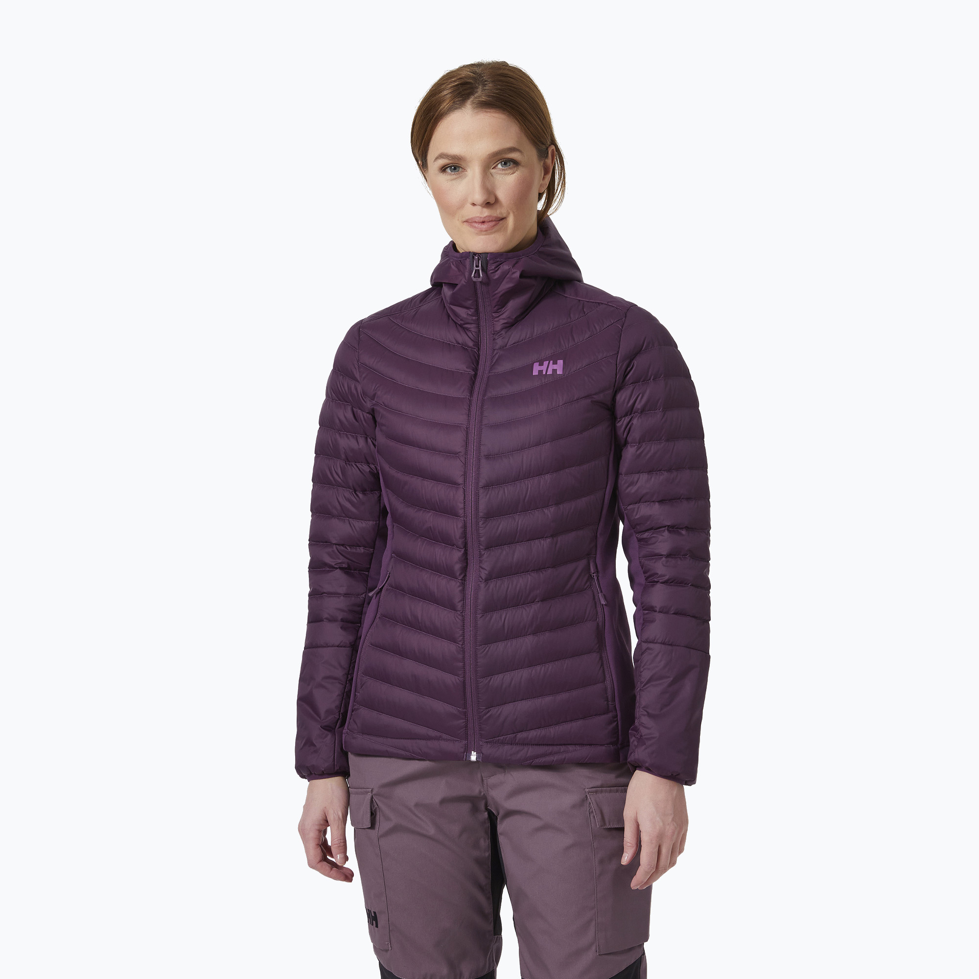 Kurtka damska Helly Hansen Verglas Hood Down Hybrid Insulator amethyst | WYSYŁKA W 24H | 30 DNI NA ZWROT