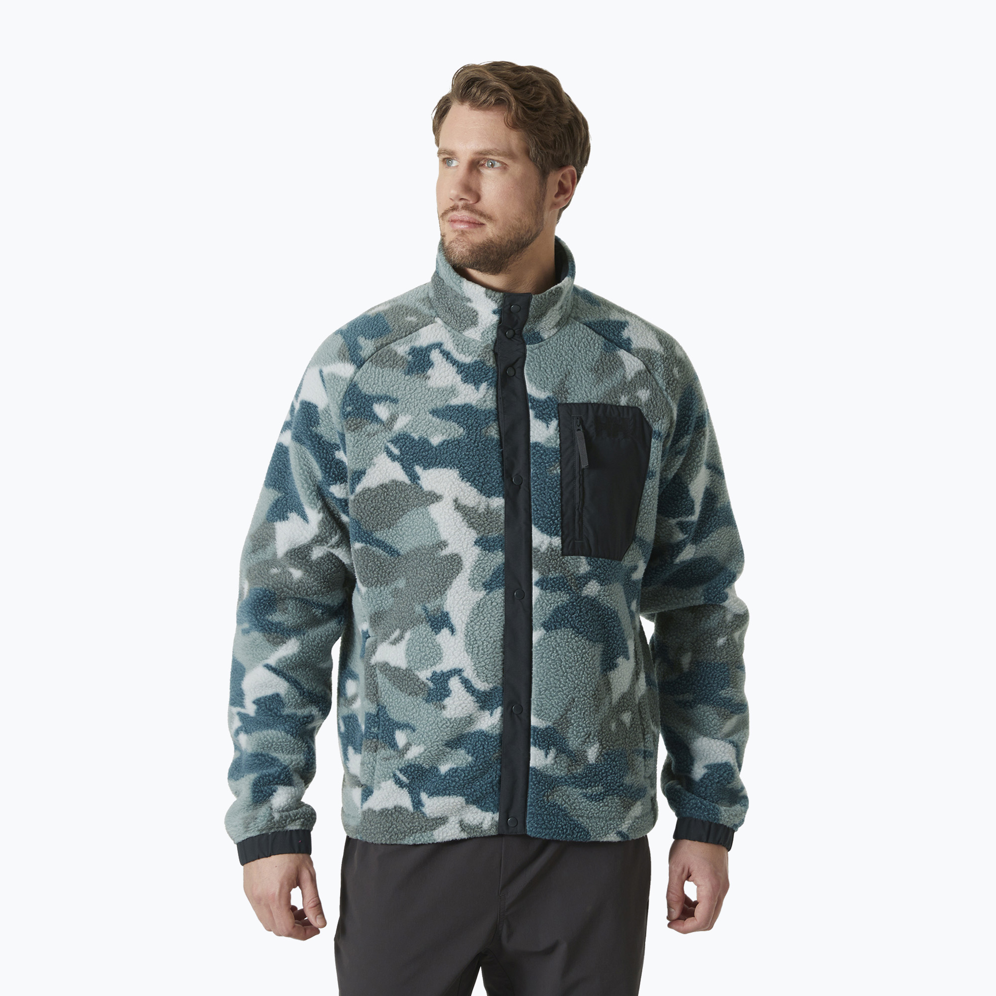 Bluza męska Helly Hansen Panorama Pile Snap dark creek woodland camo | WYSYŁKA W 24H | 30 DNI NA ZWROT