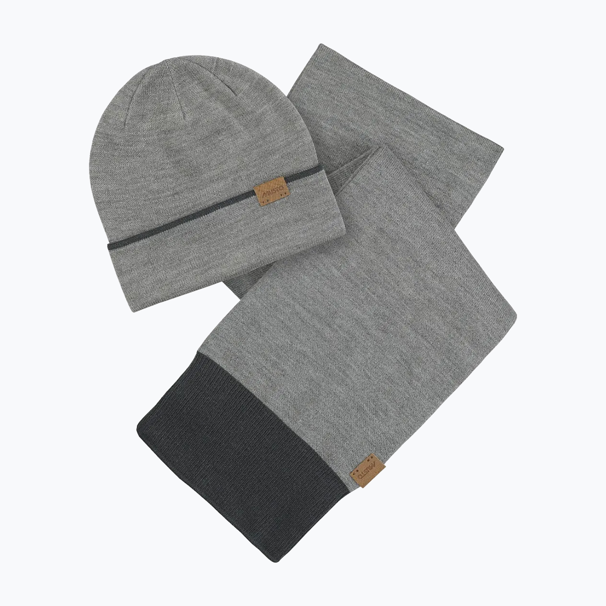 Zestaw czapka + szalik  Musto Tipped Beanie & Scarf Gift Set grey/ melange | WYSYŁKA W 24H | 30 DNI NA ZWROT