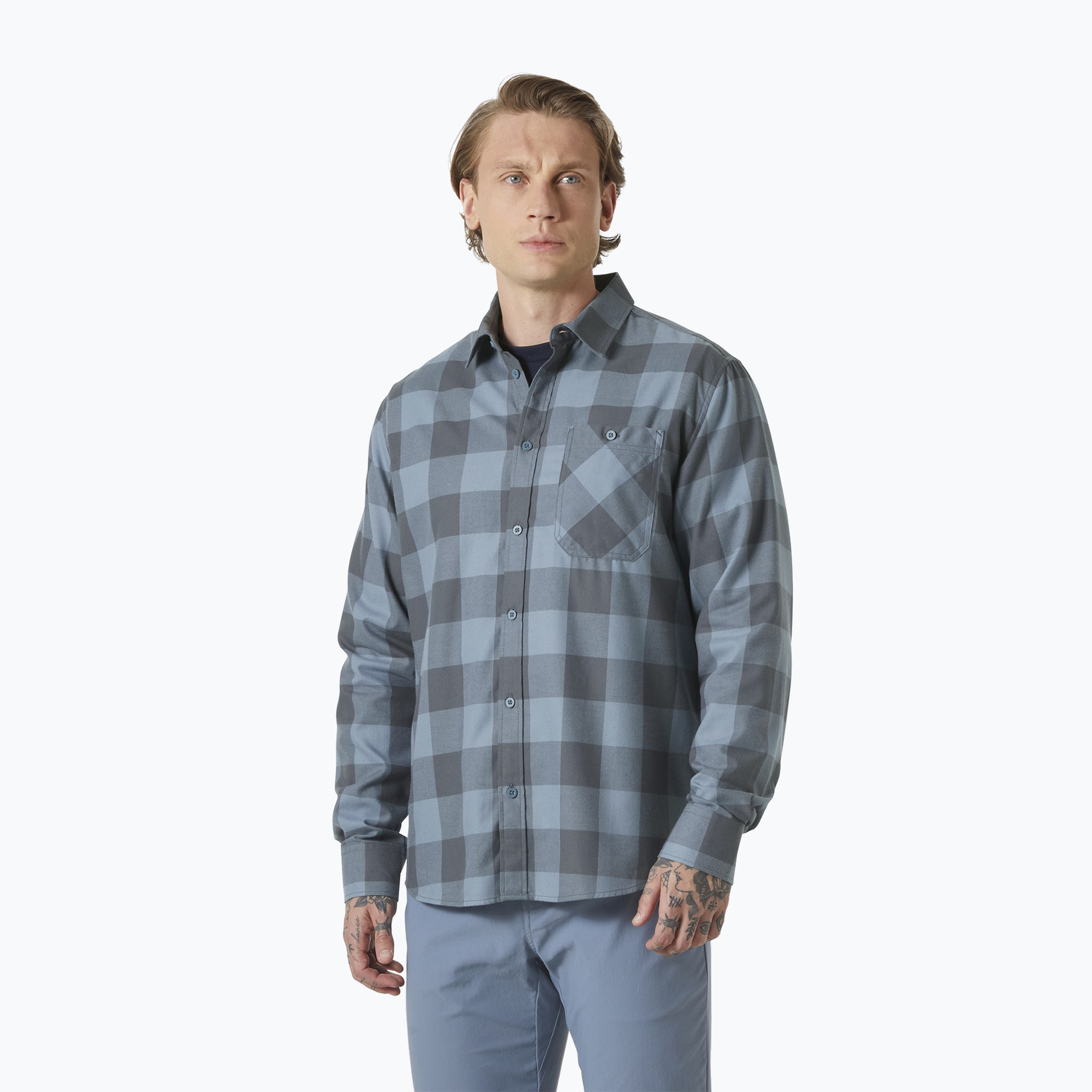 Koszula męska Helly Hansen Aker Flannel washed navy buffalo plaid 