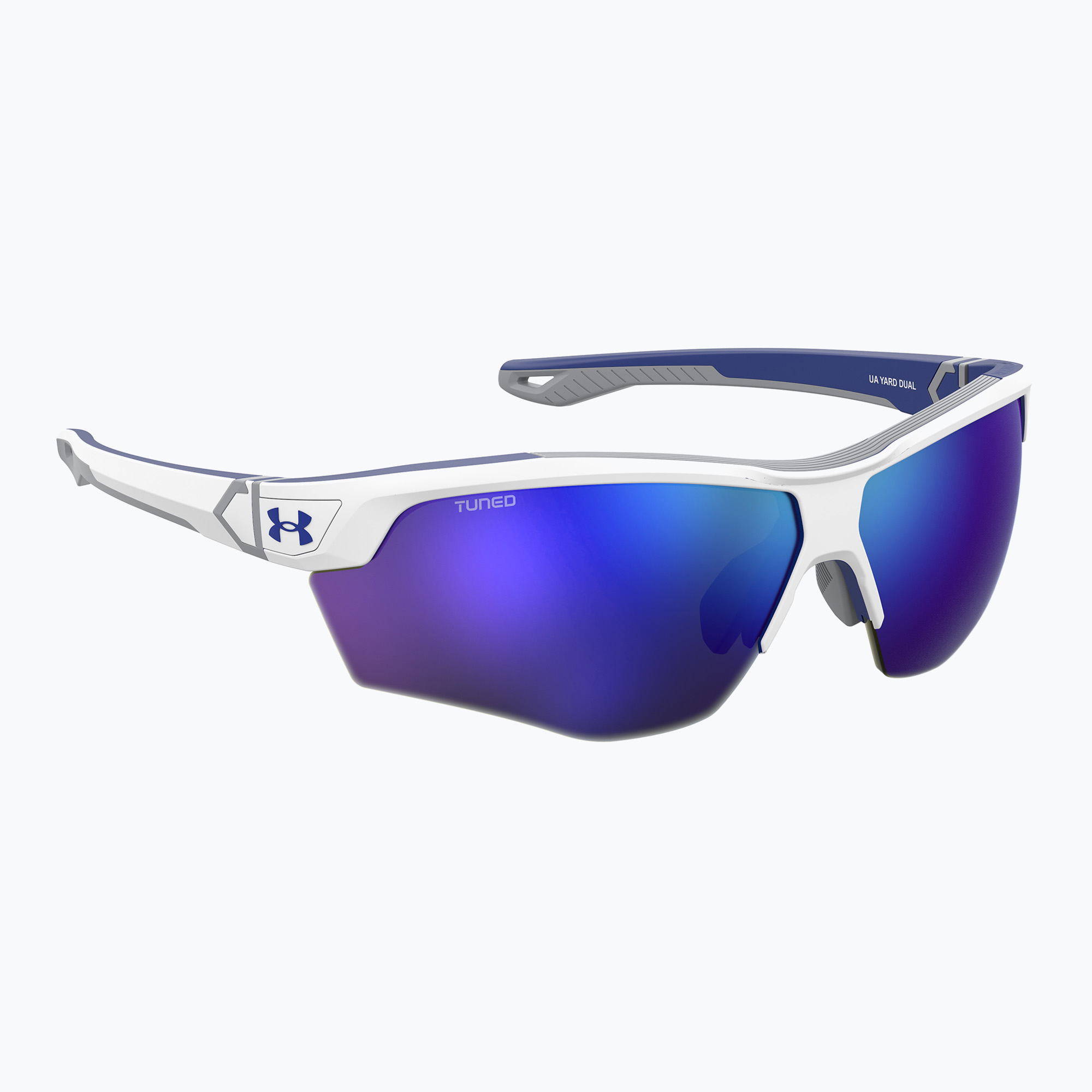 Okulary przeciwsłoneczne Under Armour Yard Dual S3 matte white blue/blue multilayer oleophobic 