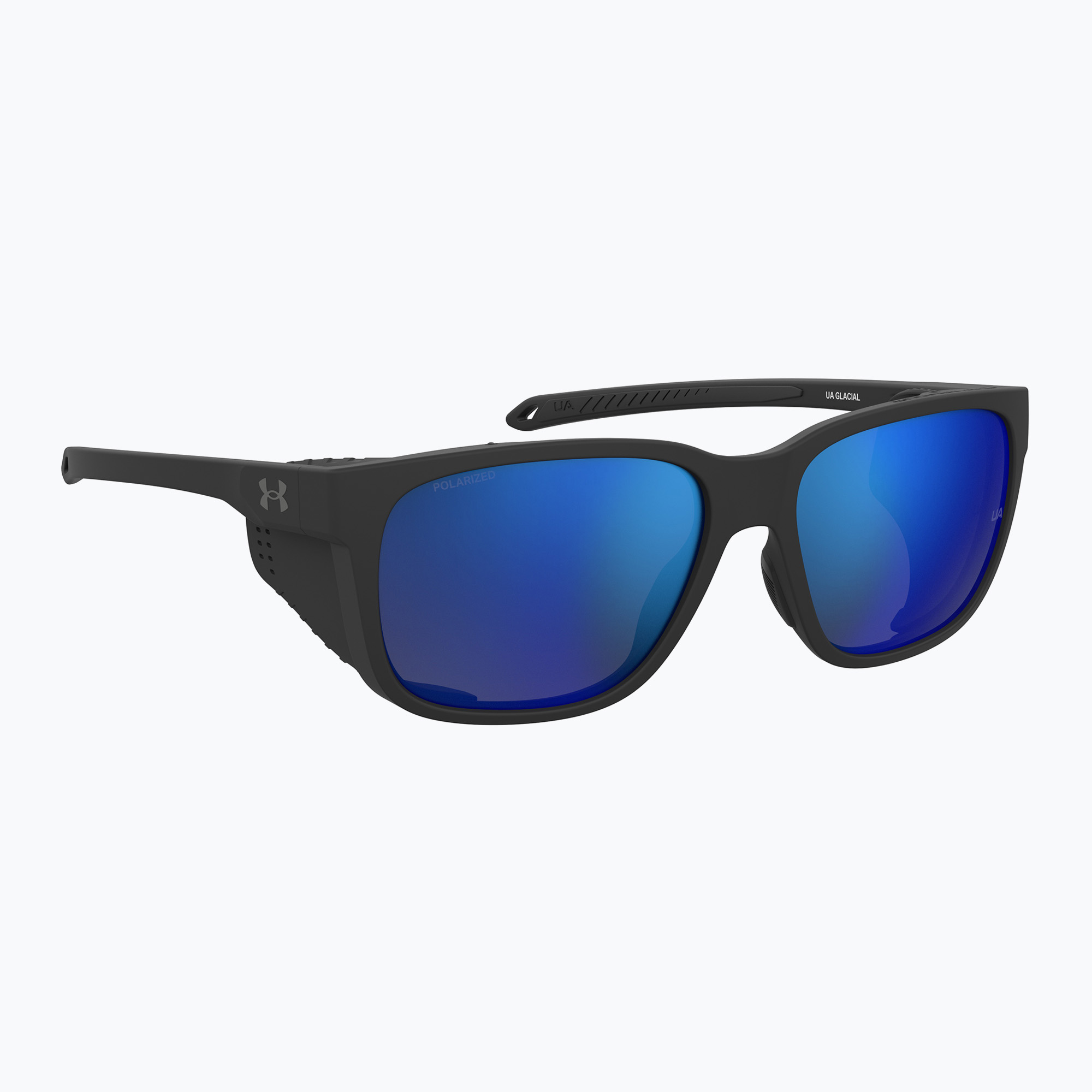Okulary przeciwsłoneczne męskie Under Armour Glacial matte black/grey blue mirror silver polarized o 