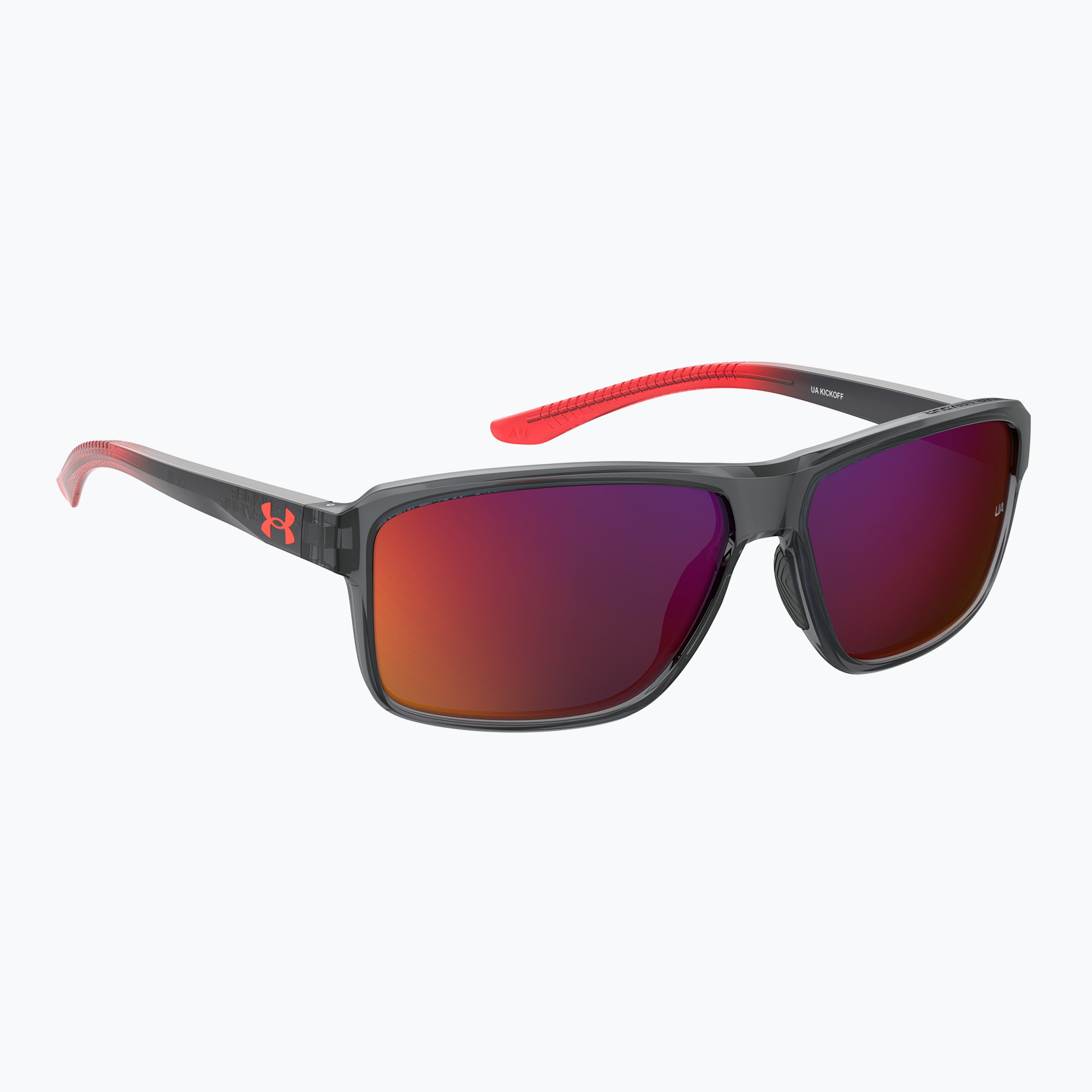 Okulary przeciwsłoneczne męskie Under Armour Kickoff S3 grey red/grey infrared 