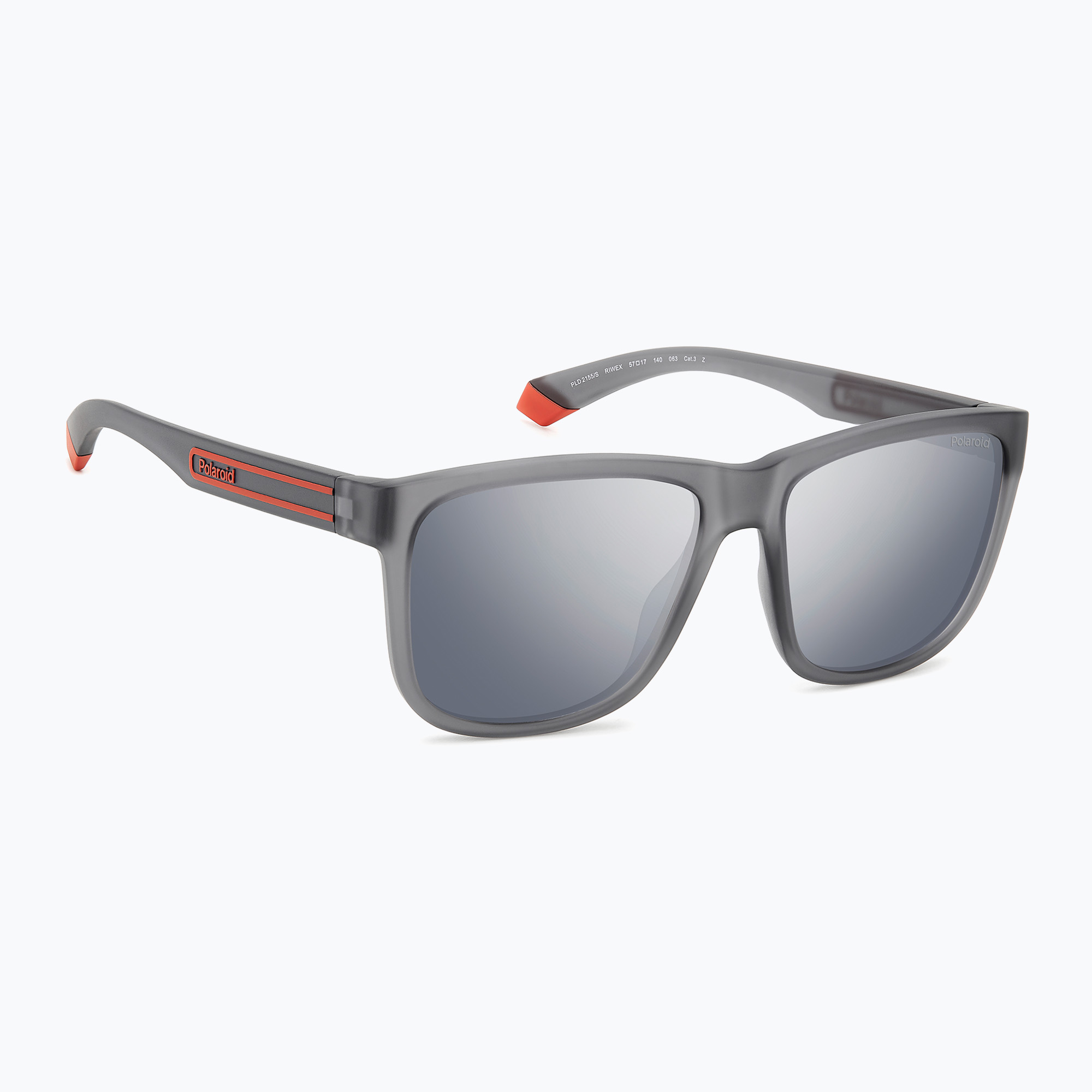 Okulary przeciwsłoneczne męskie Polaroid PLD 2155/S matte grey/grey silver mirror polarized 