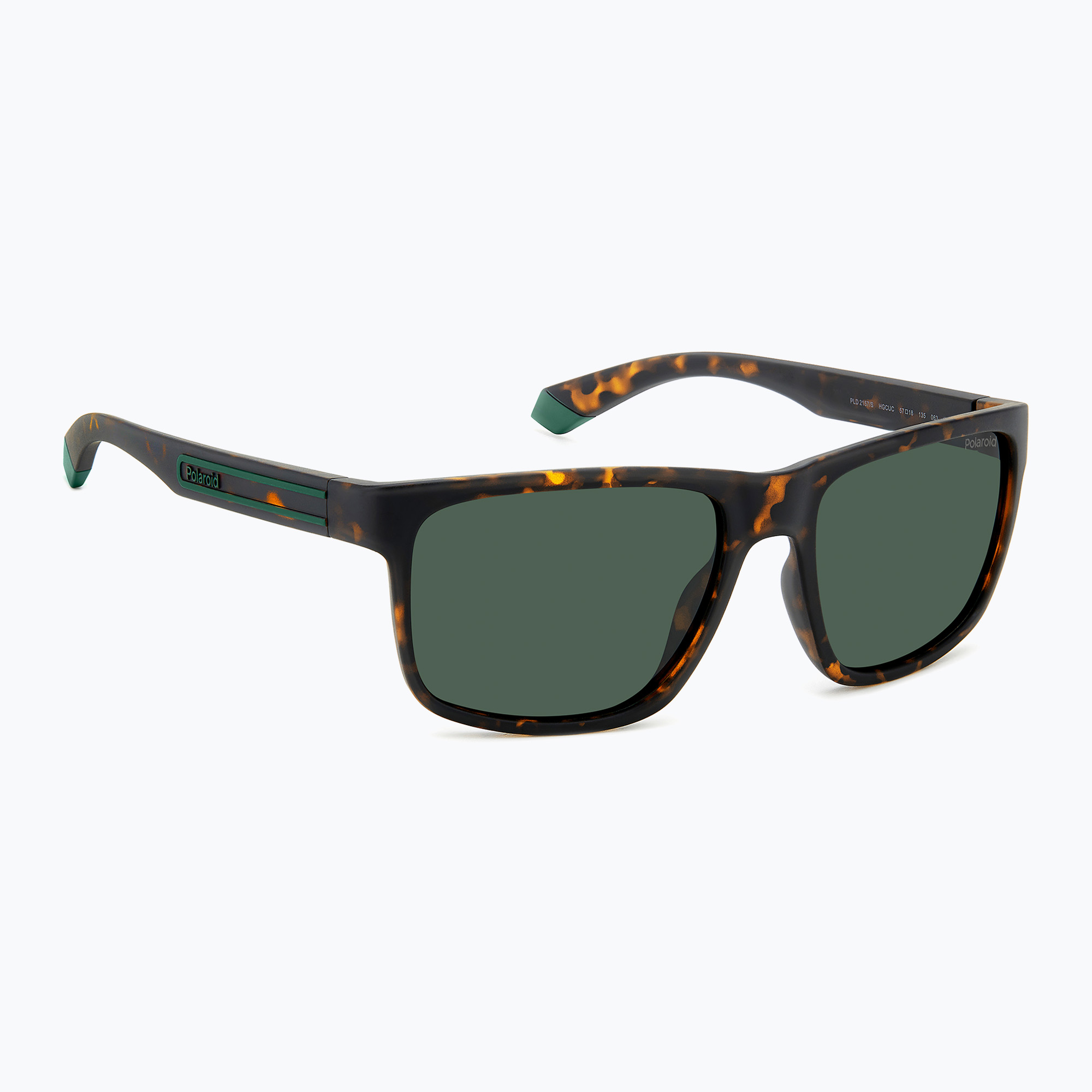 Okulary przeciwsłoneczne męskie Polaroid PLD 2157/S matte brown havana/green polarized 
