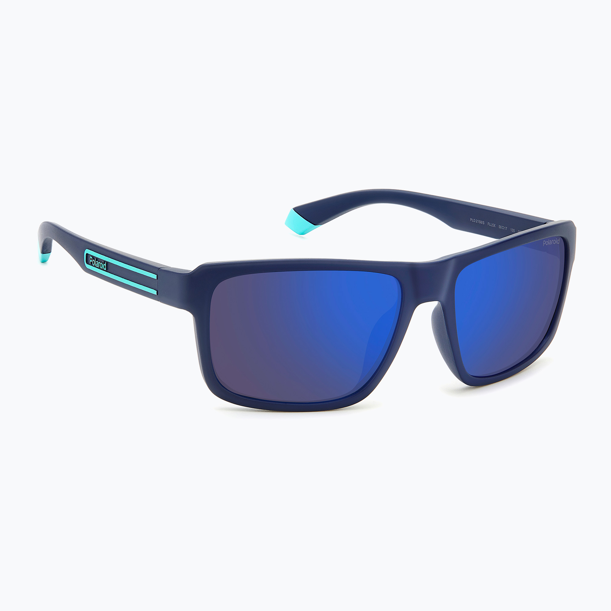 Okulary przeciwsłoneczne męskie Polaroid PLD 2158/S matte blue/blue mirror polarized 