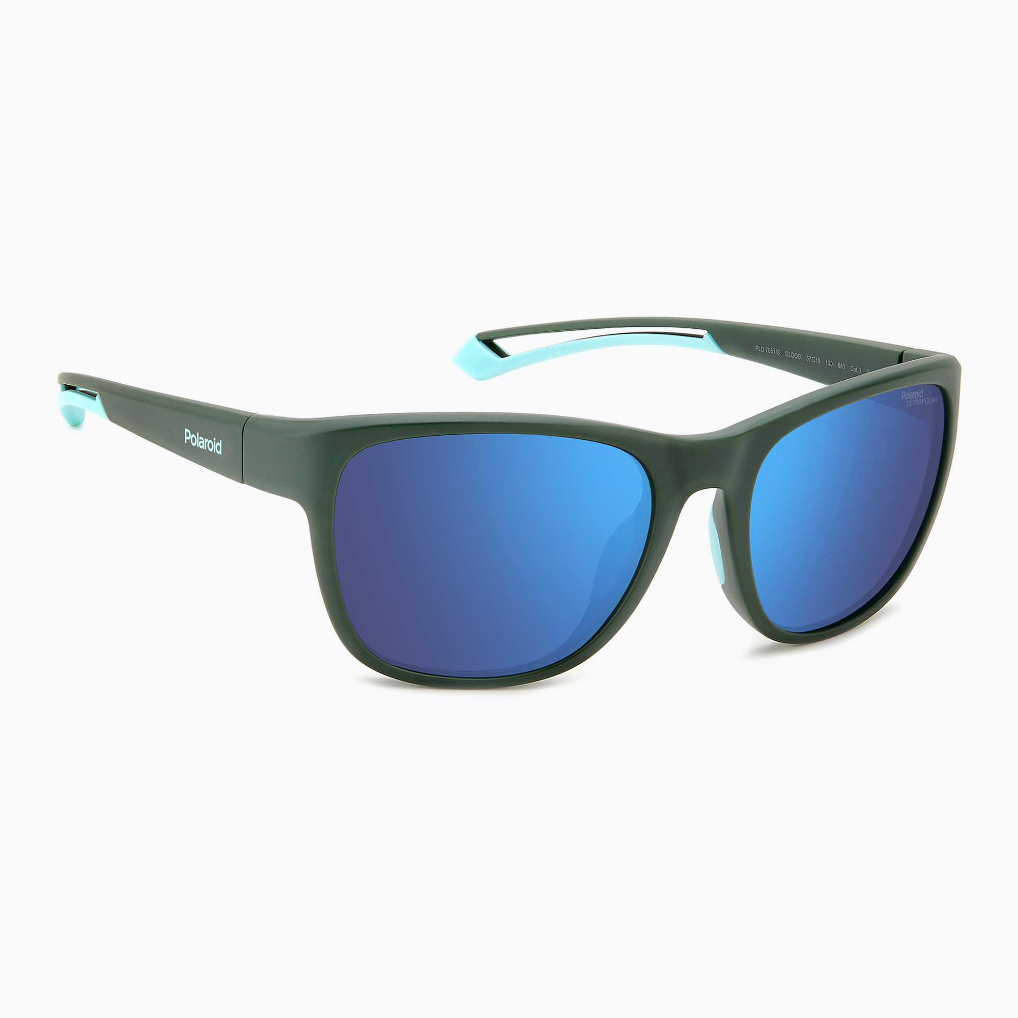 Okulary przeciwsłoneczne Polaroid PLD 7051/S matte green/blue mirror polarized high contrast 