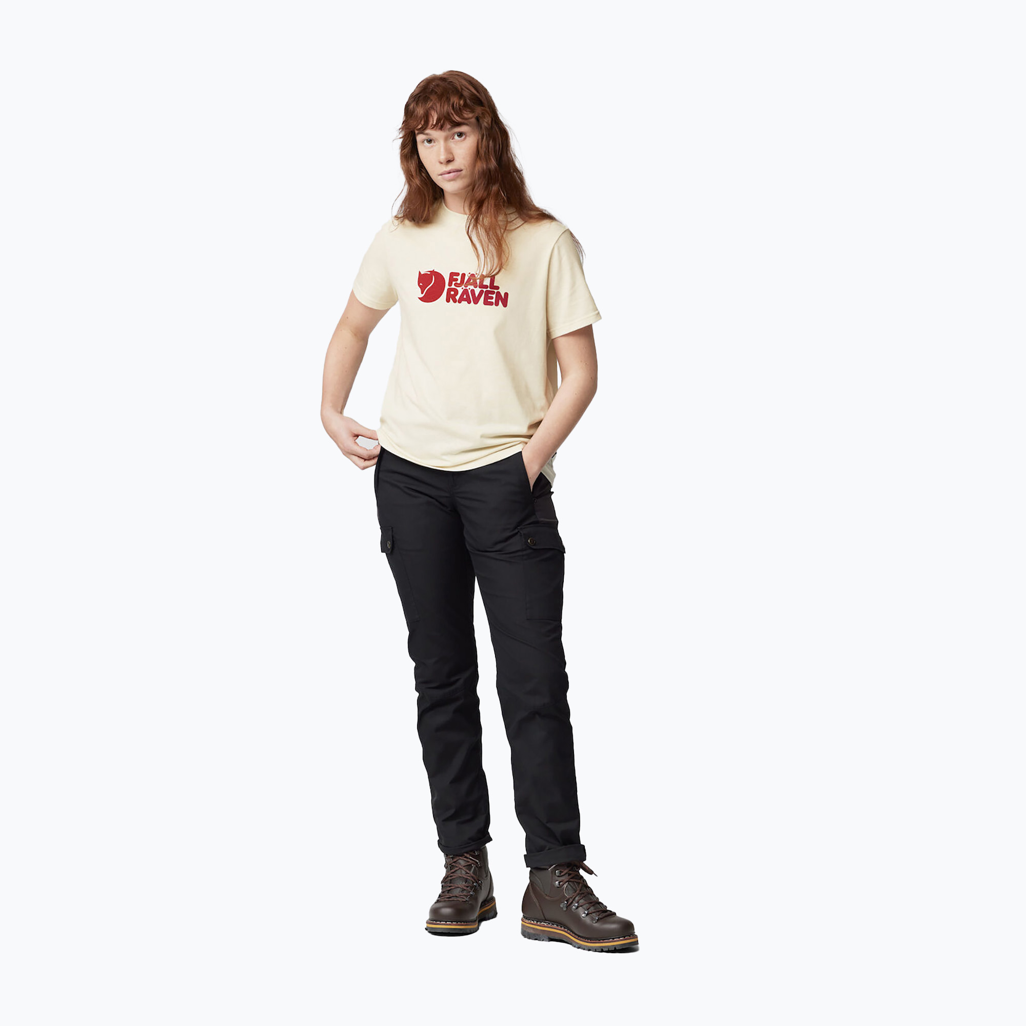 Koszulka trekkingowa damska Fjällräven Logo chalk white | WYSYŁKA W 24H | 30 DNI NA ZWROT