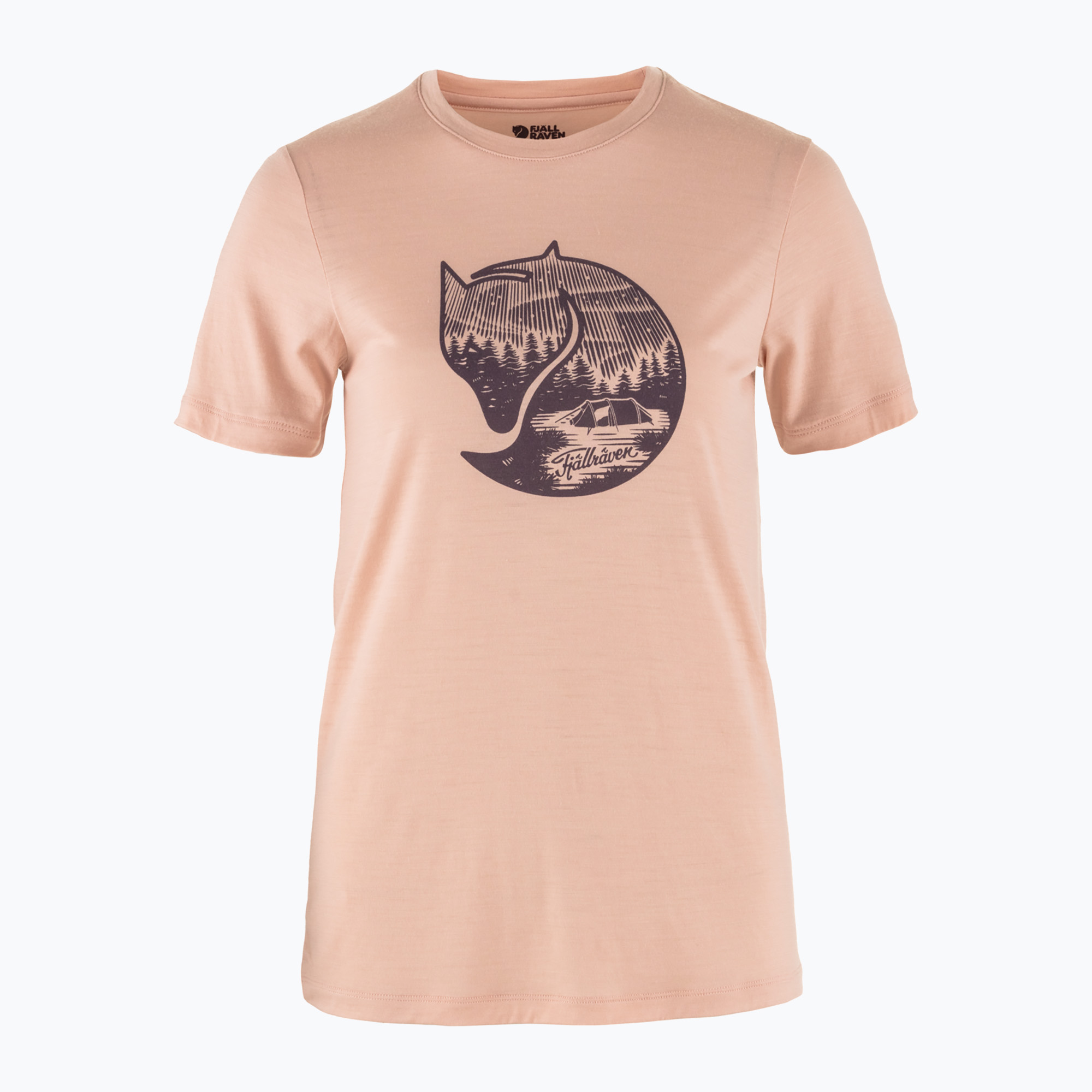 Koszulka trekkingowa damska Fjällräven Abisko Wool Fox chalk rose/ port | WYSYŁKA W 24H | 30 DNI NA ZWROT