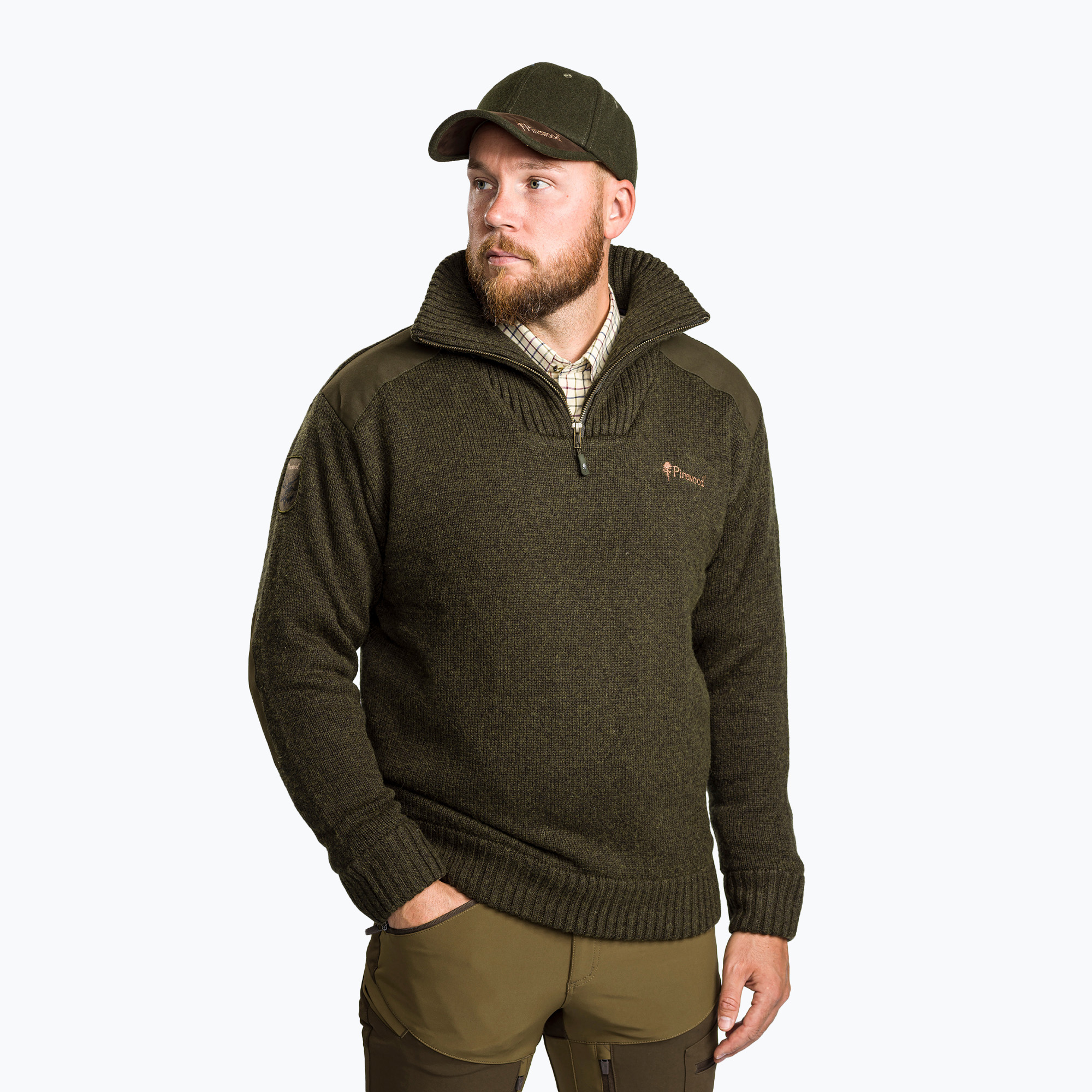 Sweter męski Pinewood Hurricane dark green mel | WYSYŁKA W 24H | 30 DNI NA ZWROT