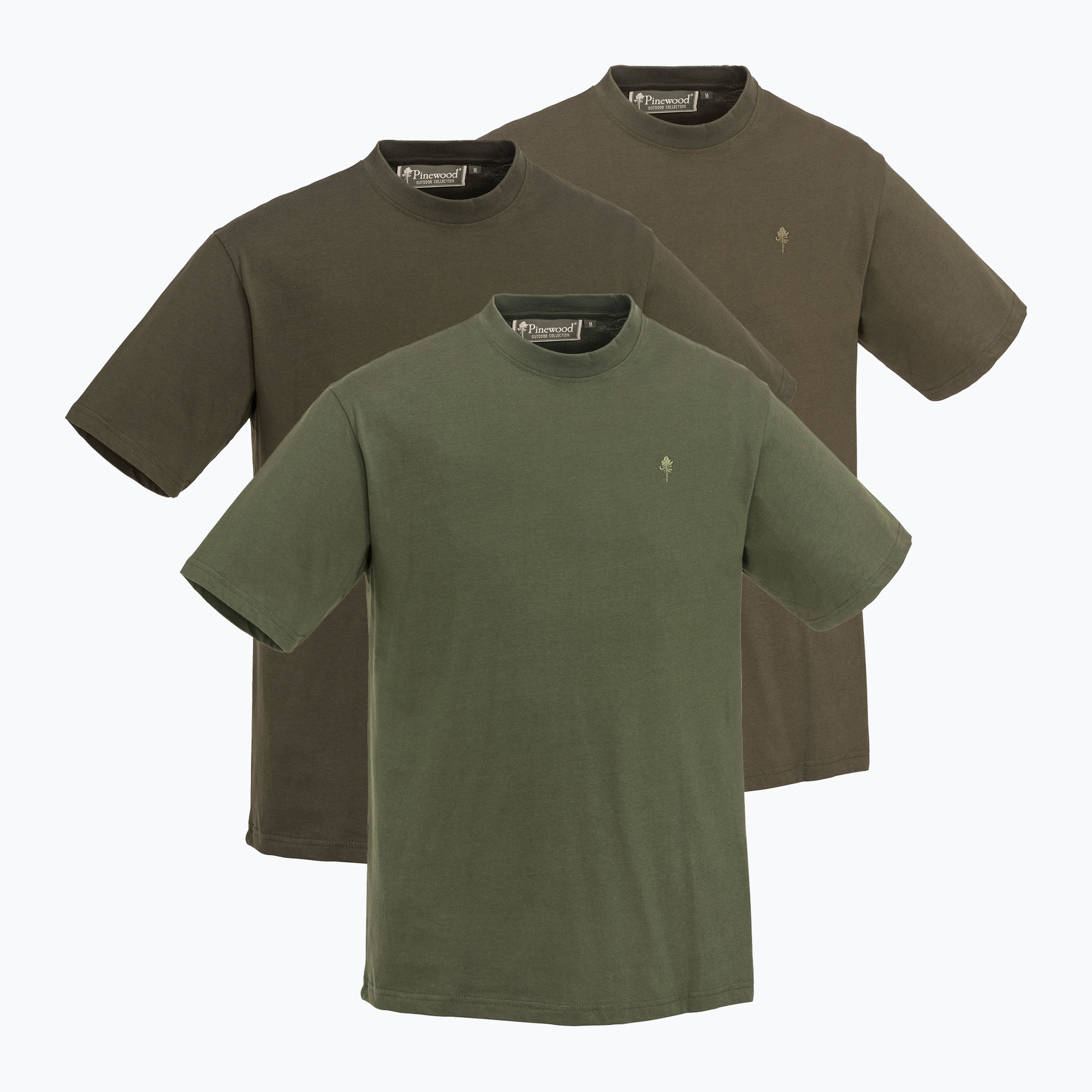 Koszulki męskie Pinewood 3-Pack 3 szt. green/h.brown/khaki | WYSYŁKA W 24H | 30 DNI NA ZWROT