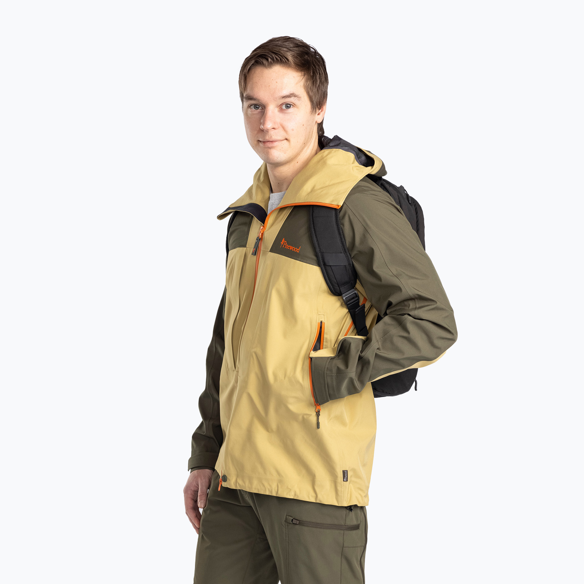 Kurtka przeciwdeszczowa męska Pinewood Abisko Trekking 3L golden hay/moss green | WYSYŁKA W 24H | 30 DNI NA ZWROT