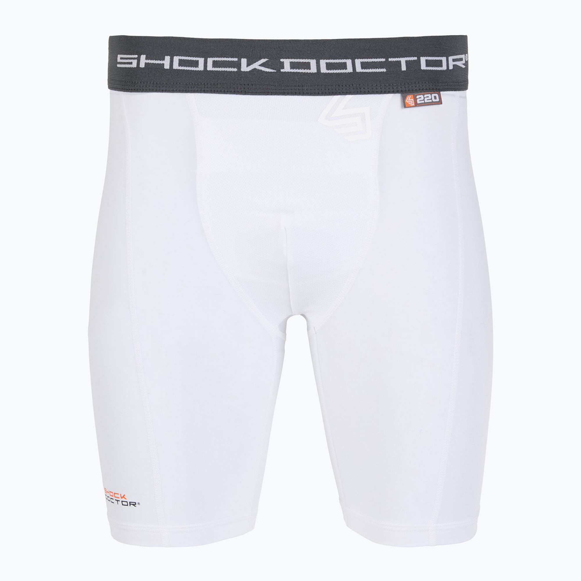 Spodenki kompresyjne z ochraniaczem krocza Shock Doctor Compression biały 